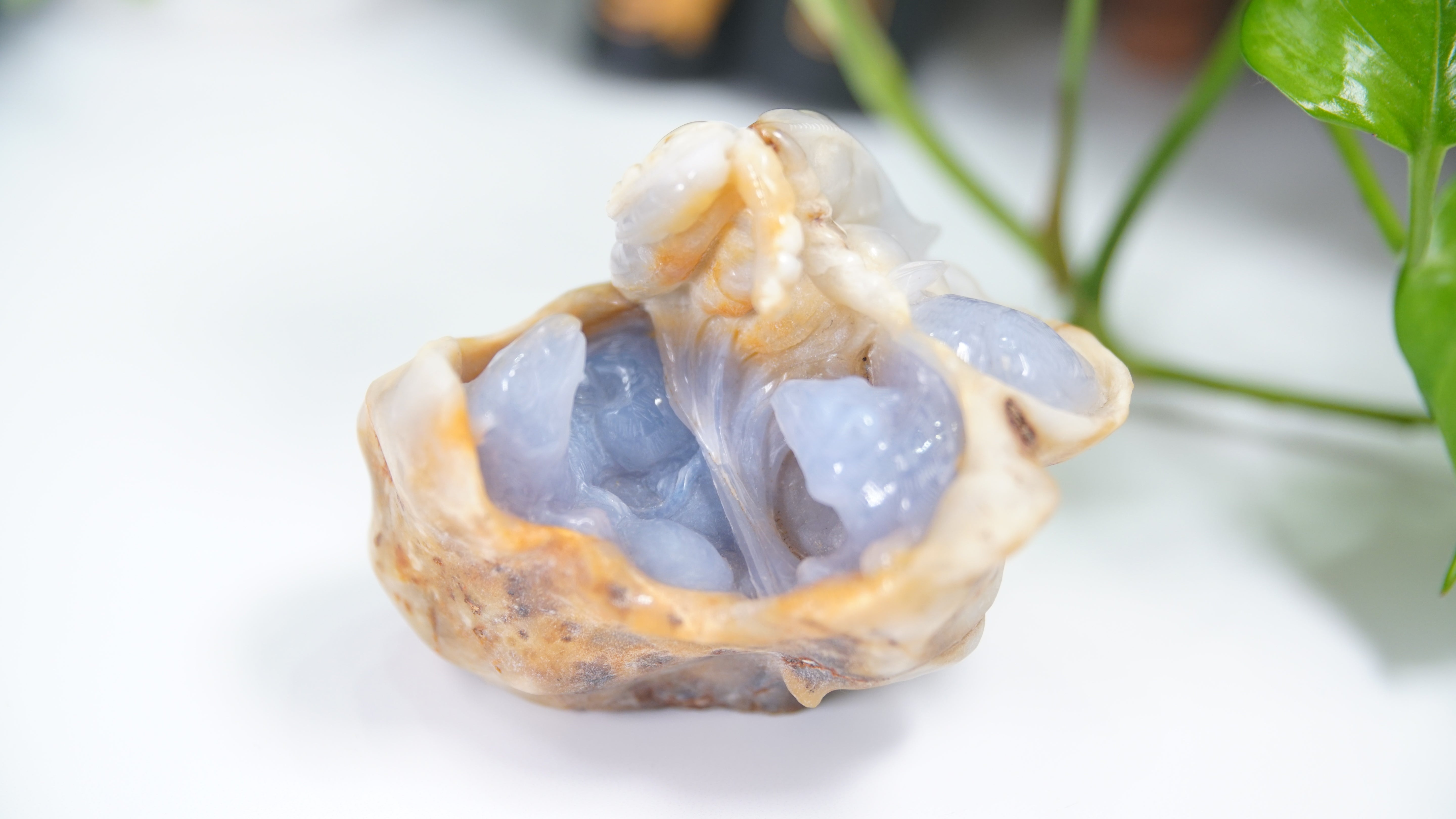 Master Carving - Blue Chalcedony Master Wu Carving - Mice In Burrow