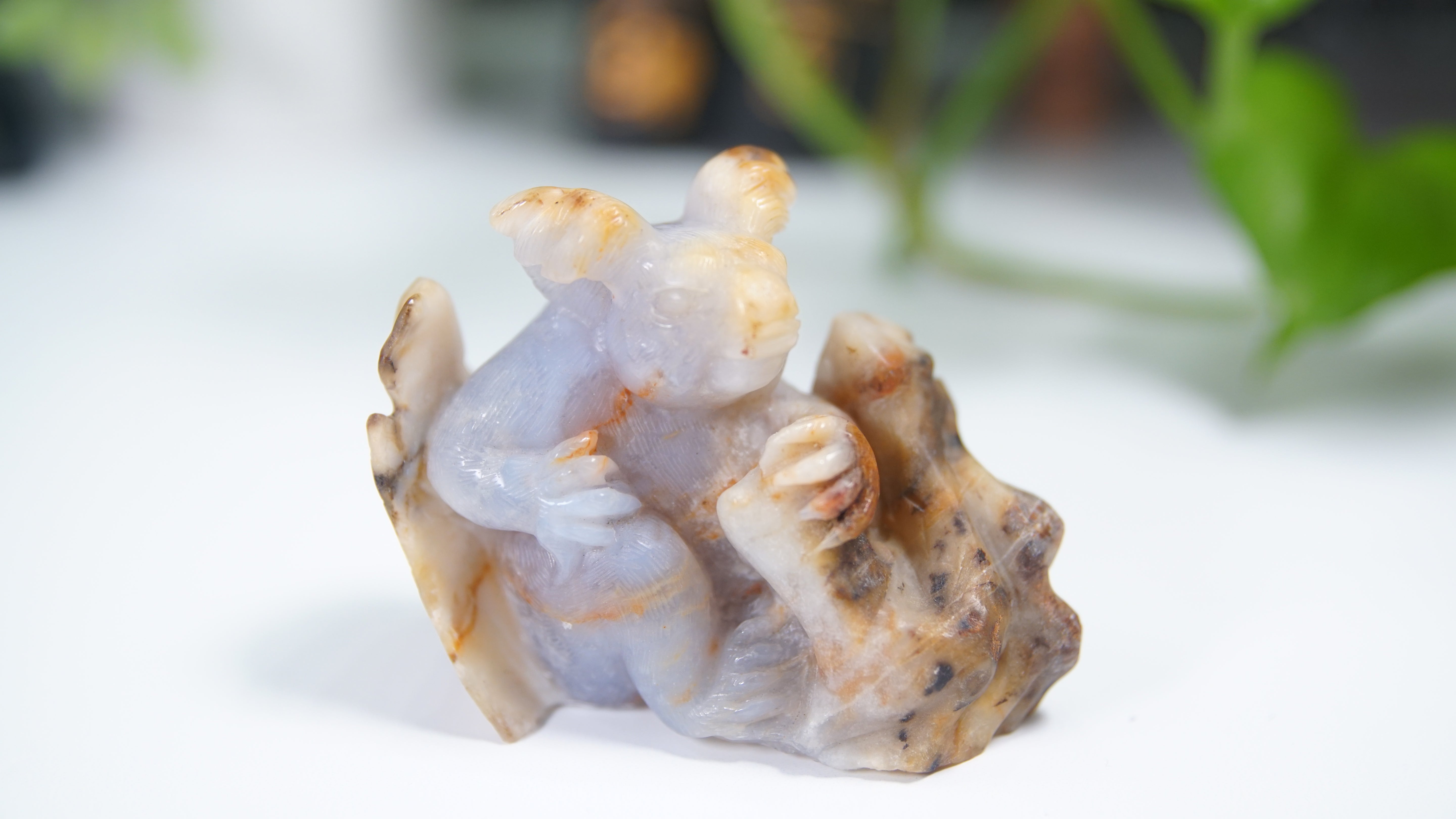 Master Carving - Blue Chalcedony Master Wu Carving - Sitting Koala