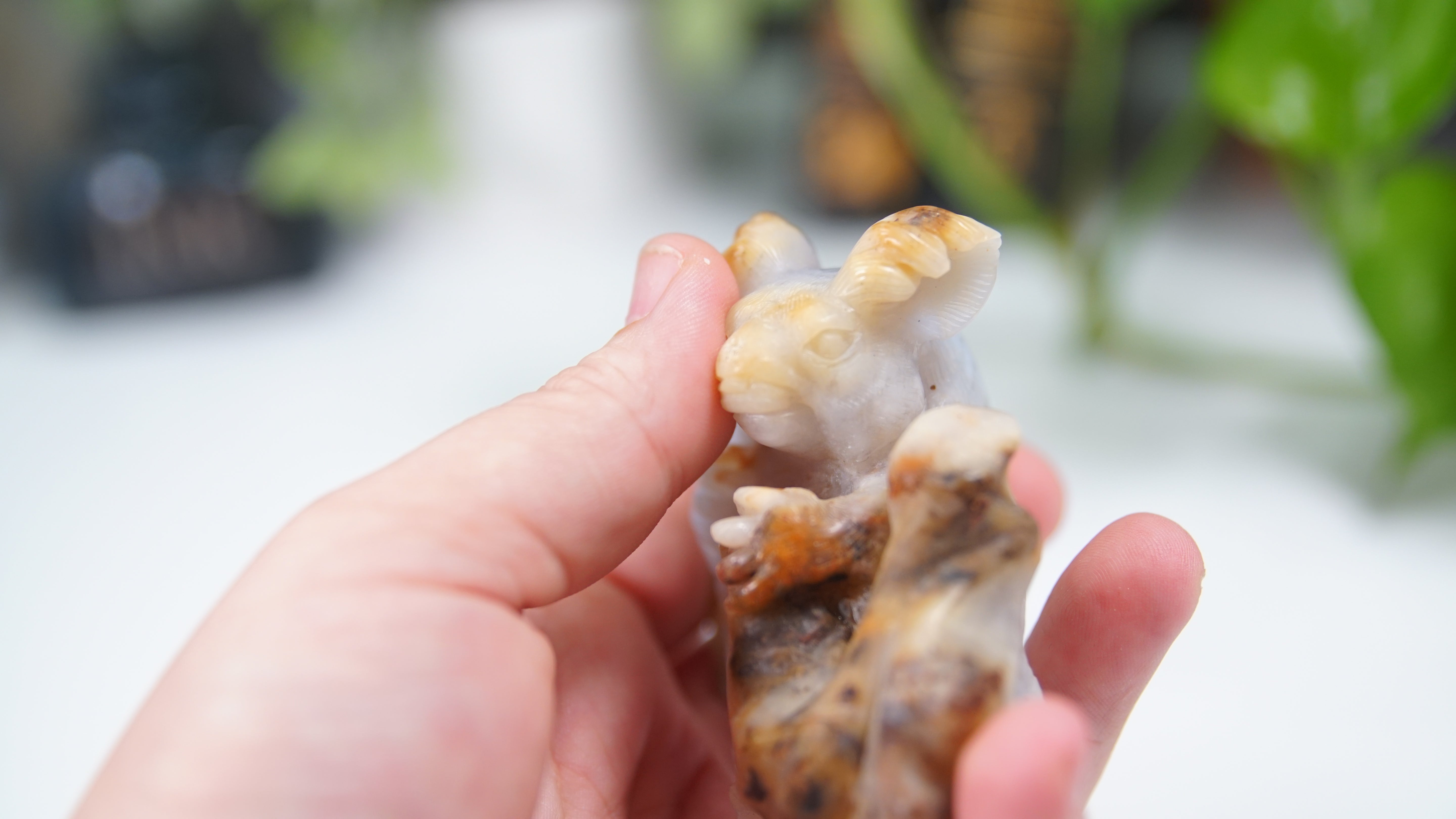 Master Carving - Blue Chalcedony Master Wu Carving - Sitting Koala