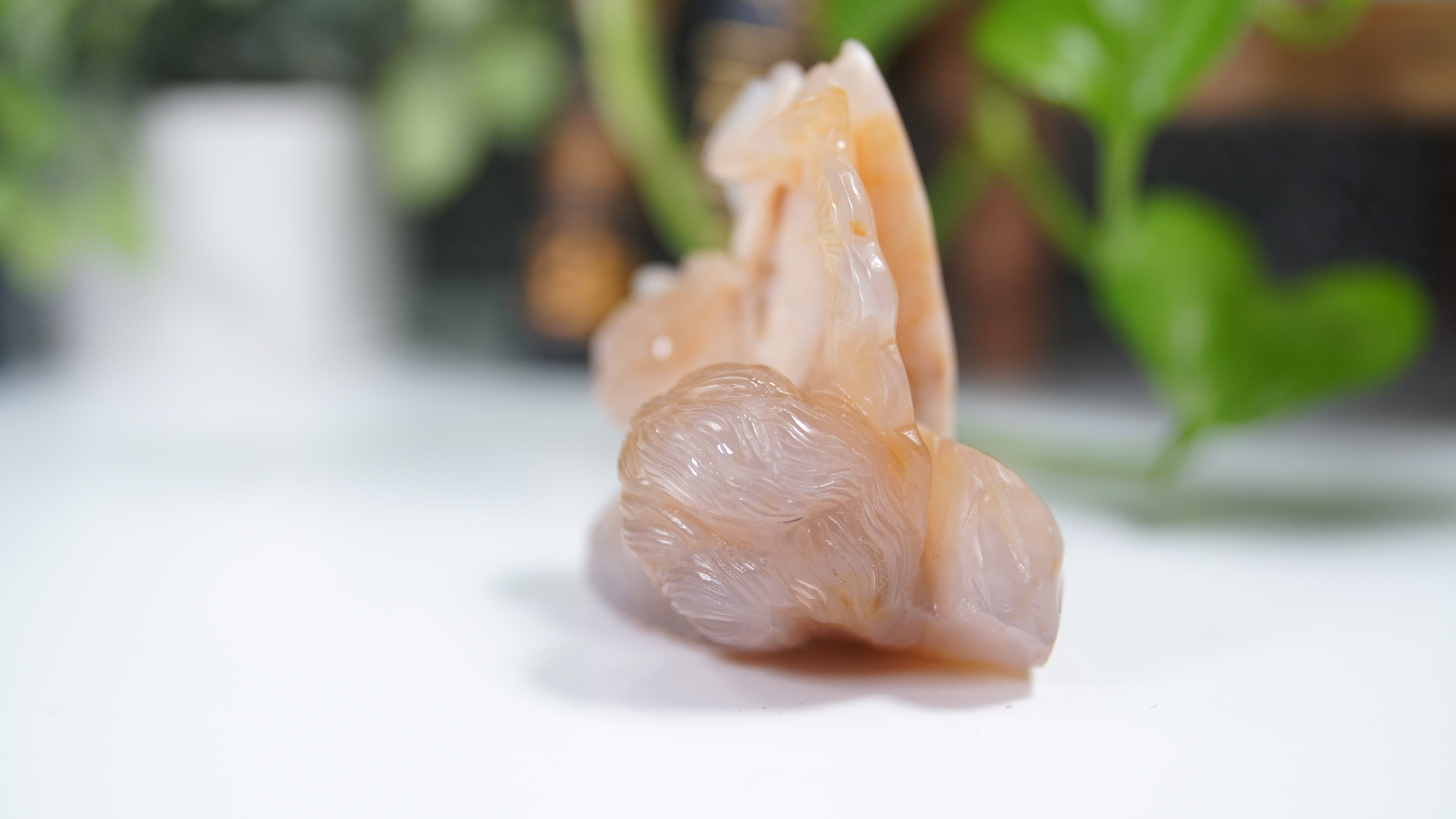 Master Carving - Blue Chalcedony Master Wu Carving - Sleepy Cat