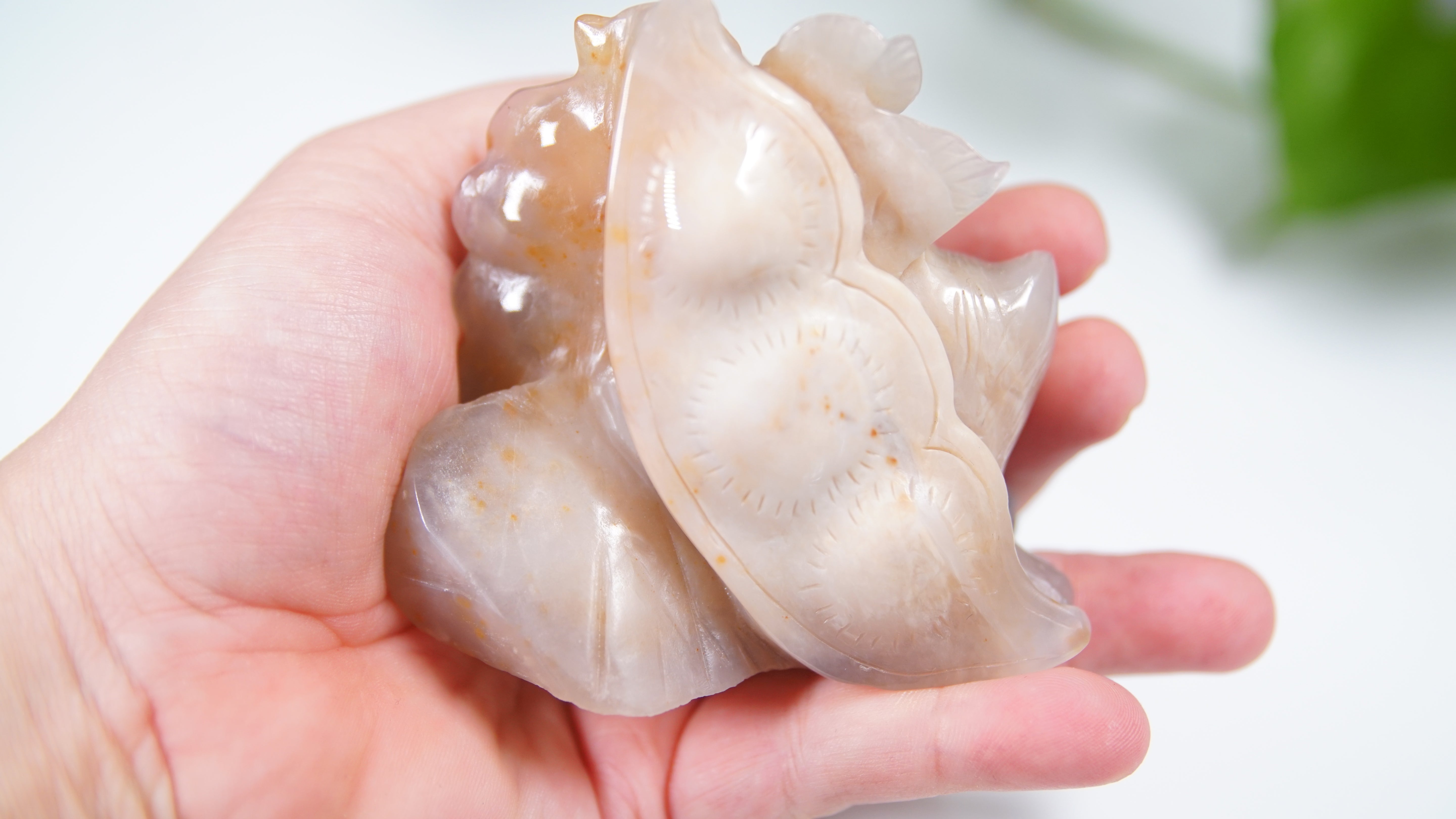 Master Carving - Blue Chalcedony Master Wu Carving - Sleepy Cat