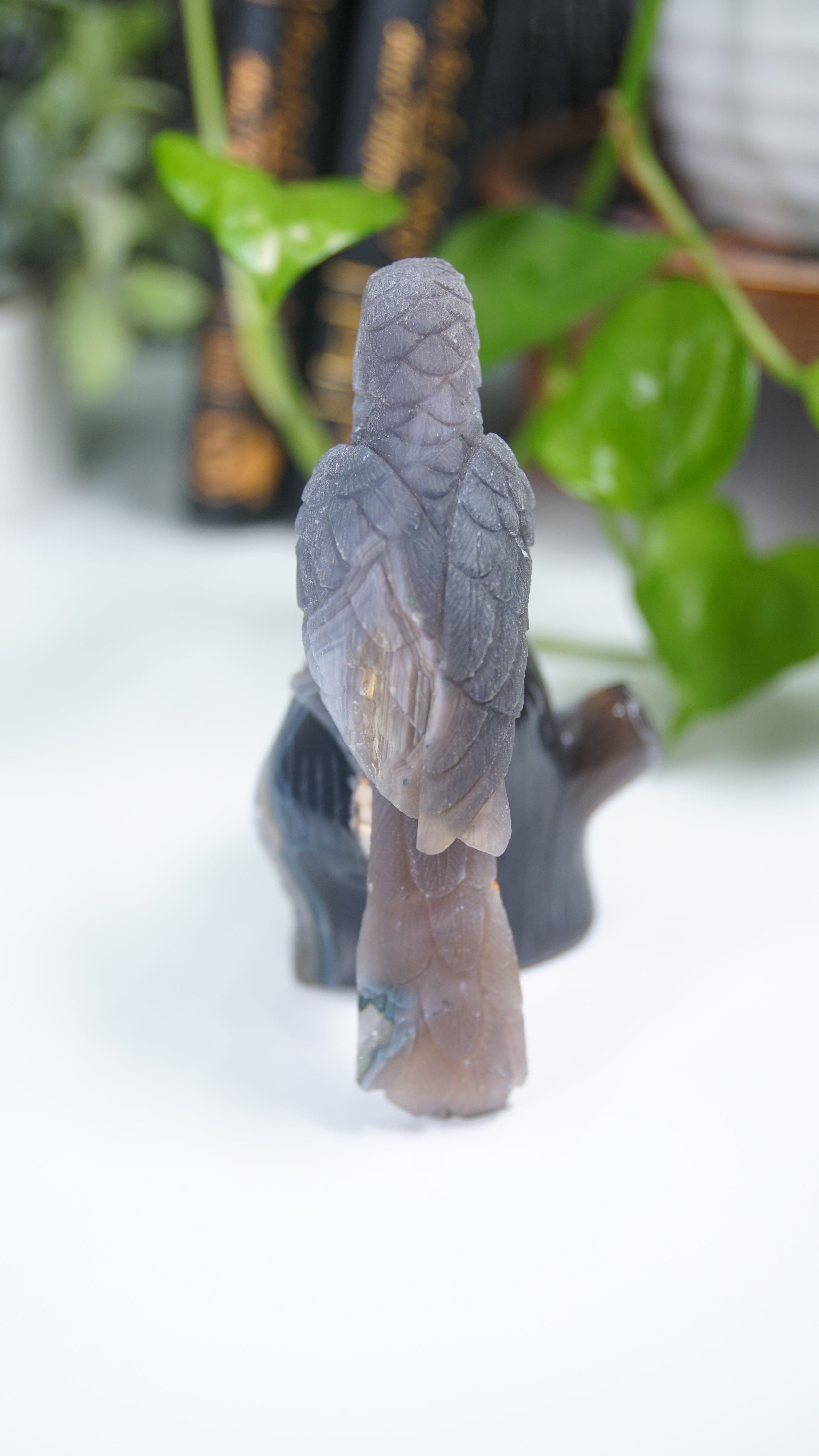 Master Carving Amethyst Agate Parrot on Branch