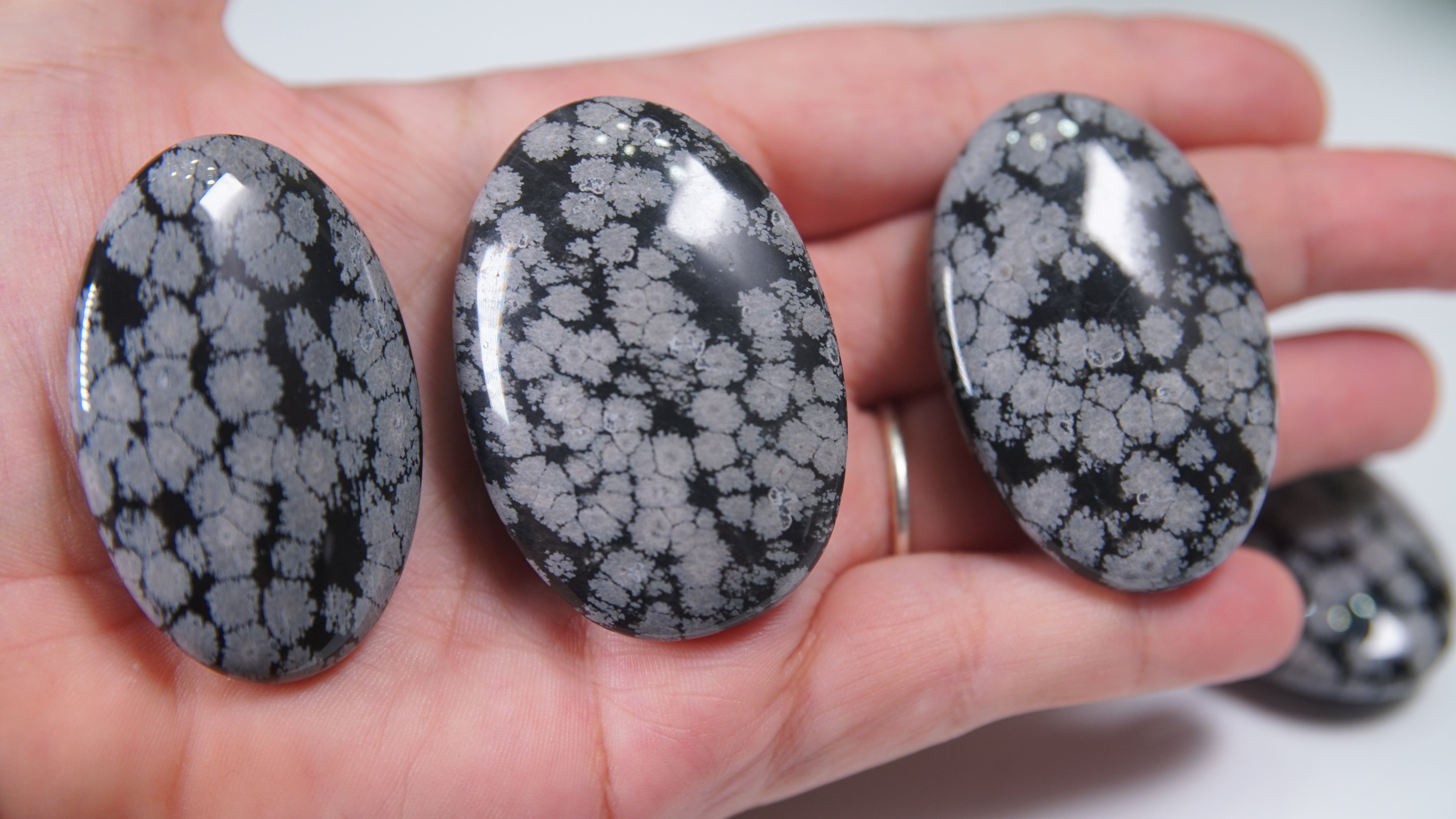 Snowflake Obsidian Palm Stones - Intuitively Selected