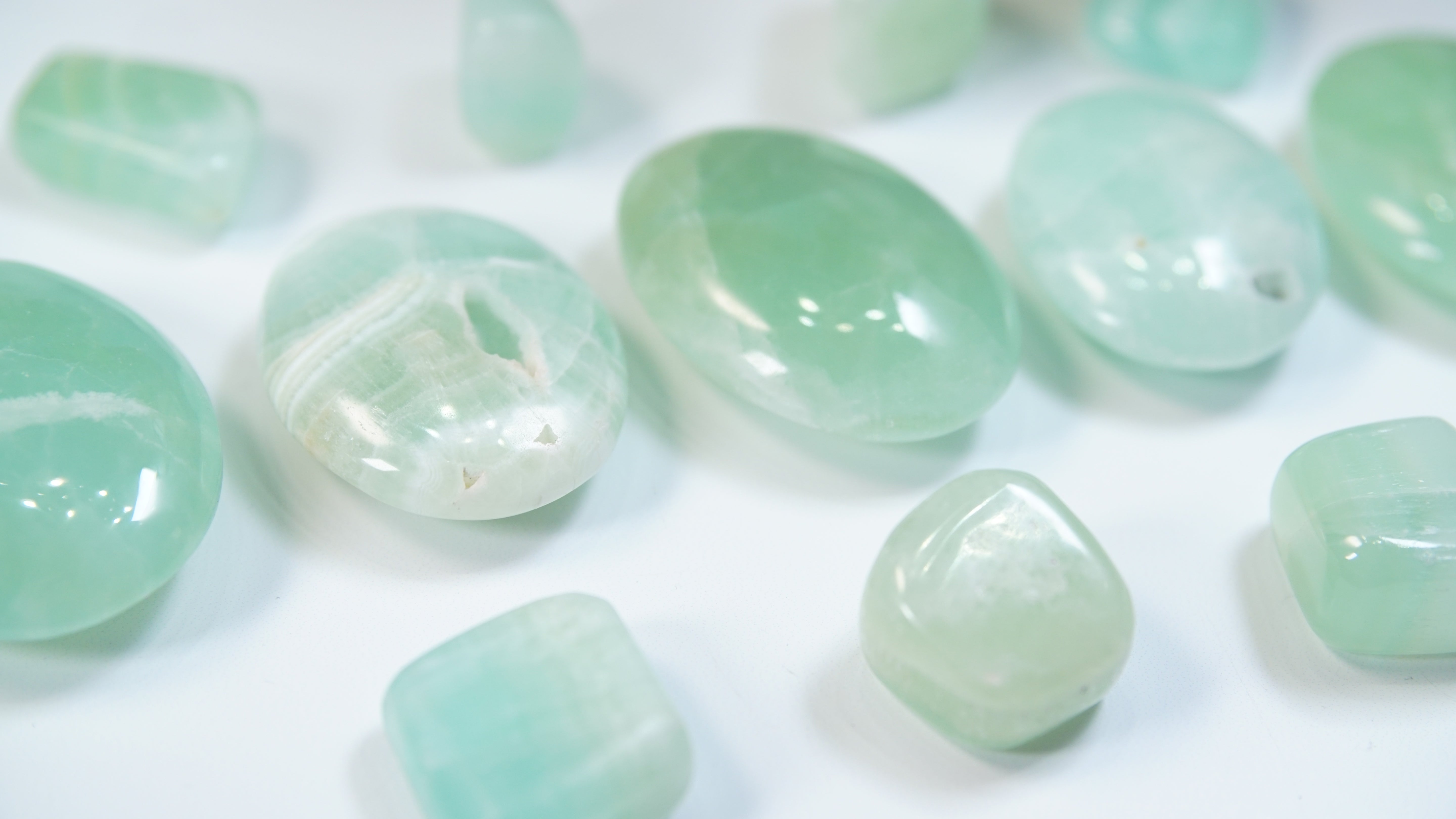 Pistachio Calcite Palms & Tumbles From Pakistan - Intuitively Selected