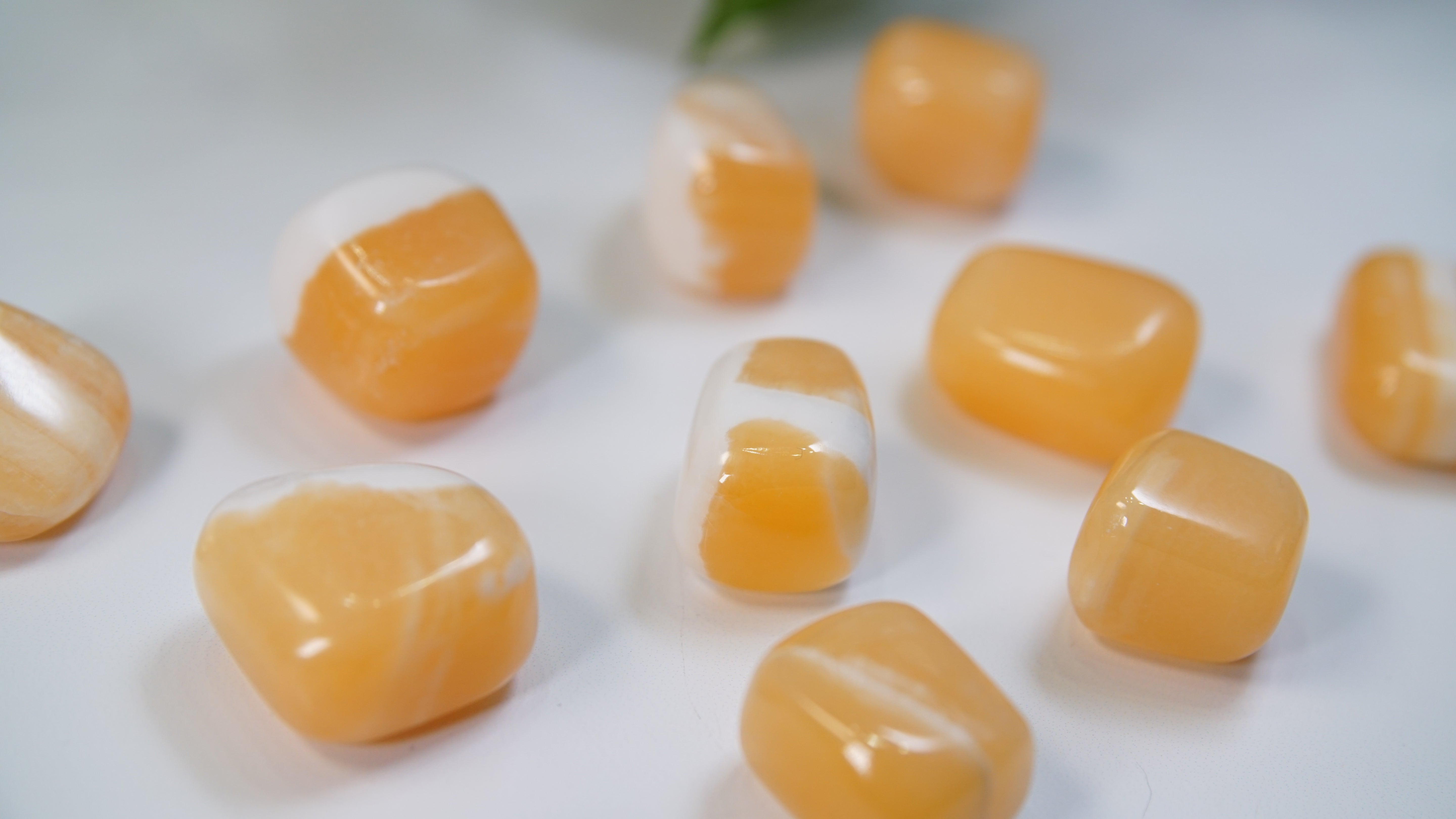 Orange Calcite Tumbles From Pakistan - Intuitively Selected