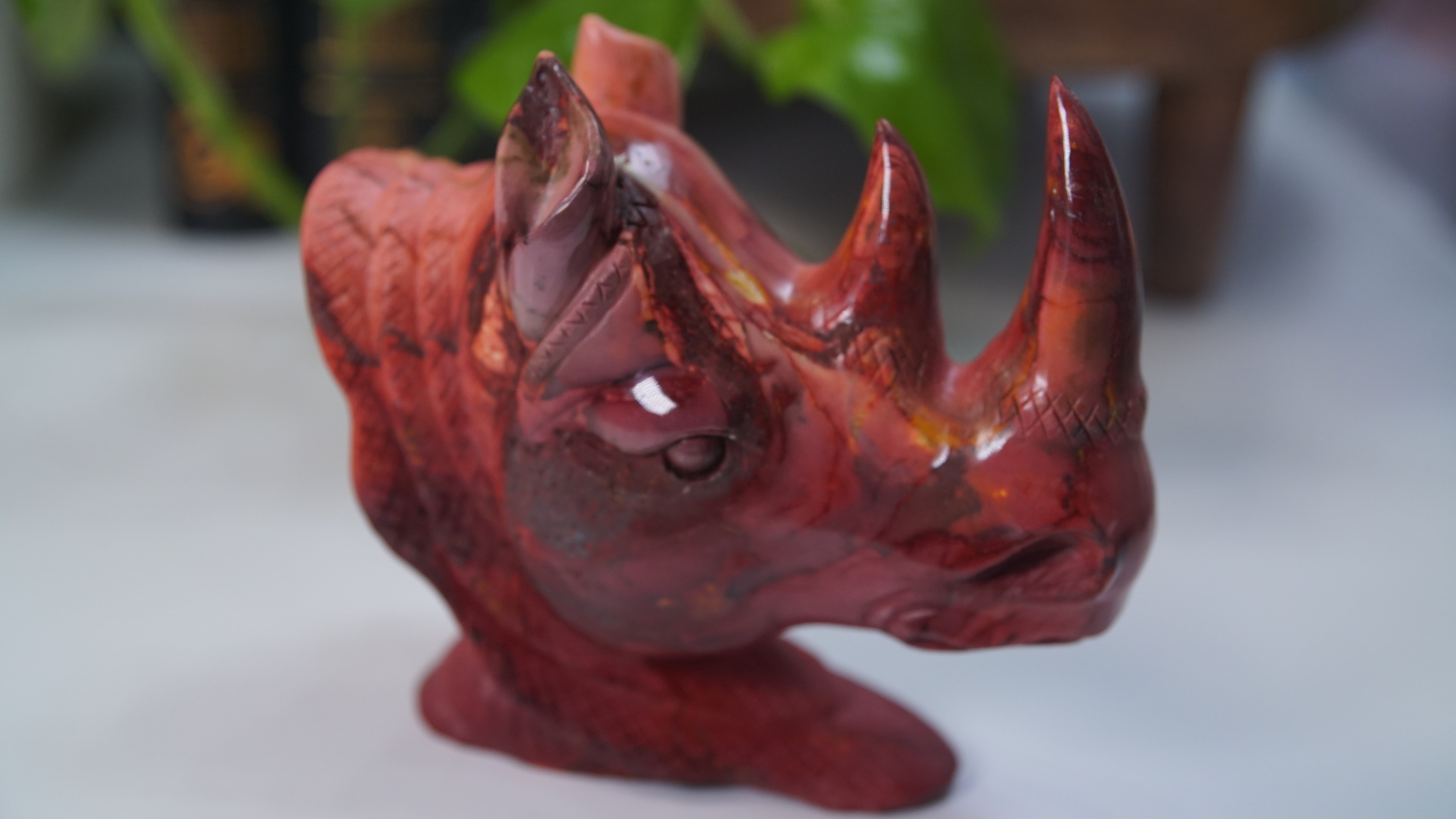 Mookaite Rhino Head Boutique Carving