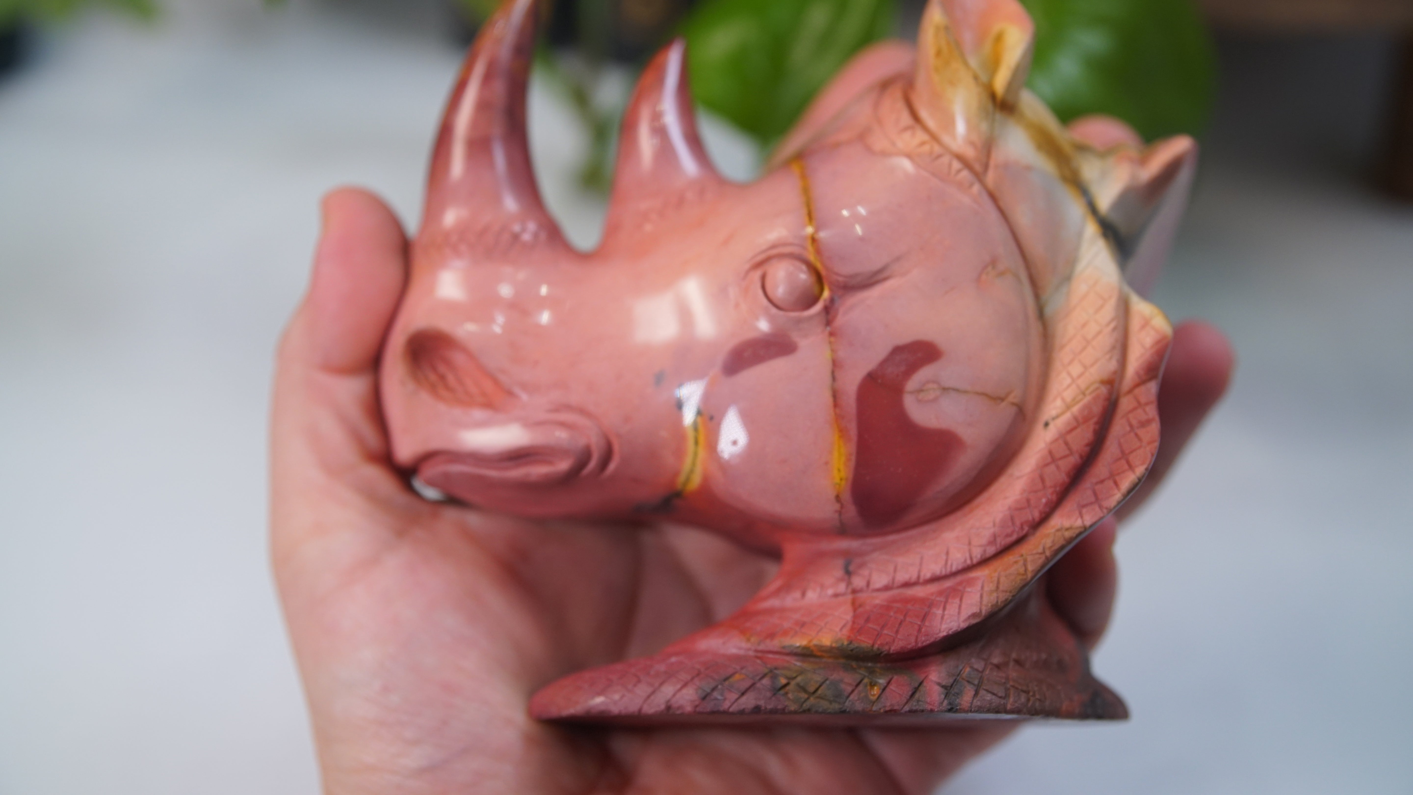 Mookaite Rhino Head Boutique Carving
