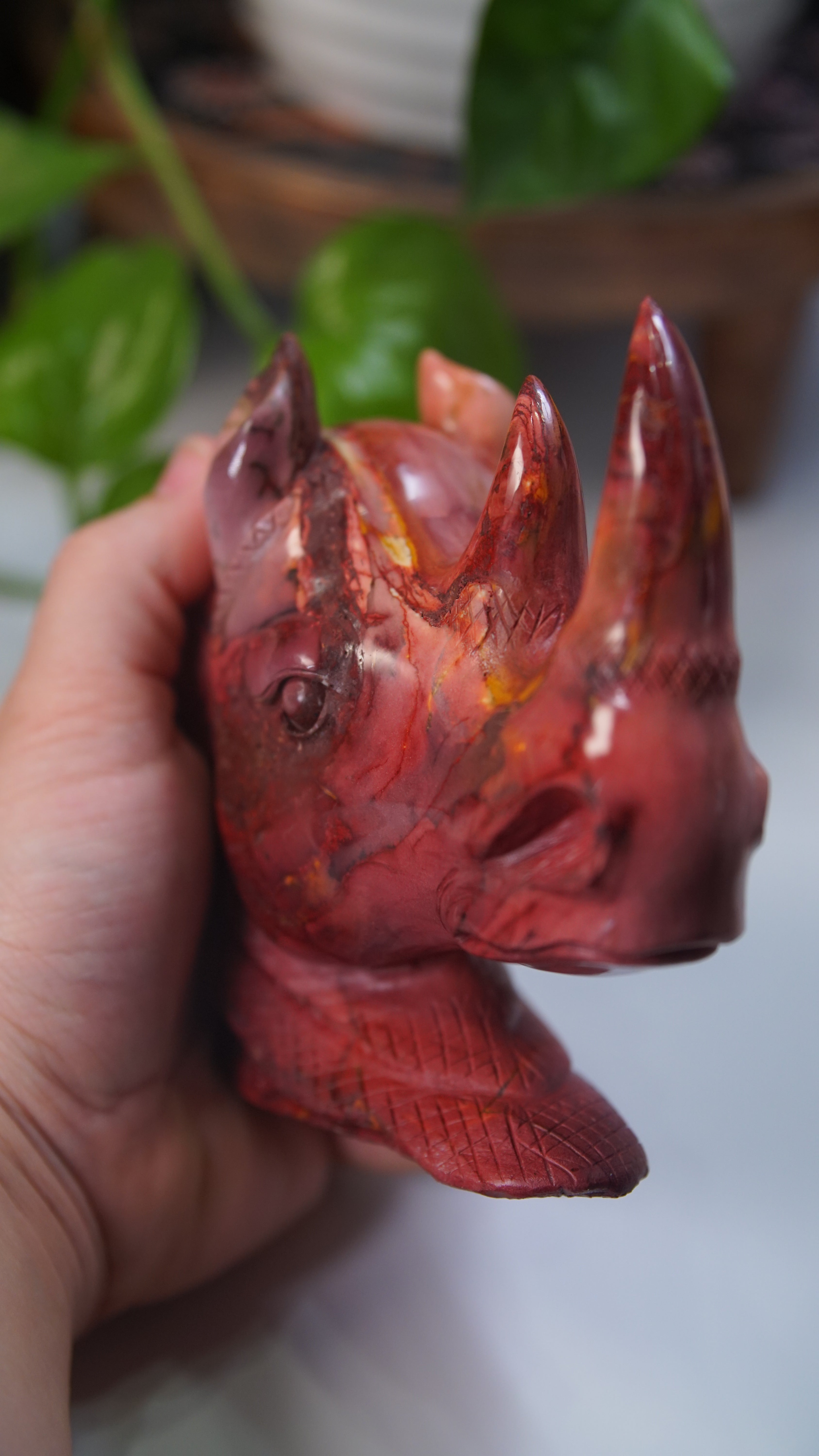 Mookaite Rhino Head Boutique Carving