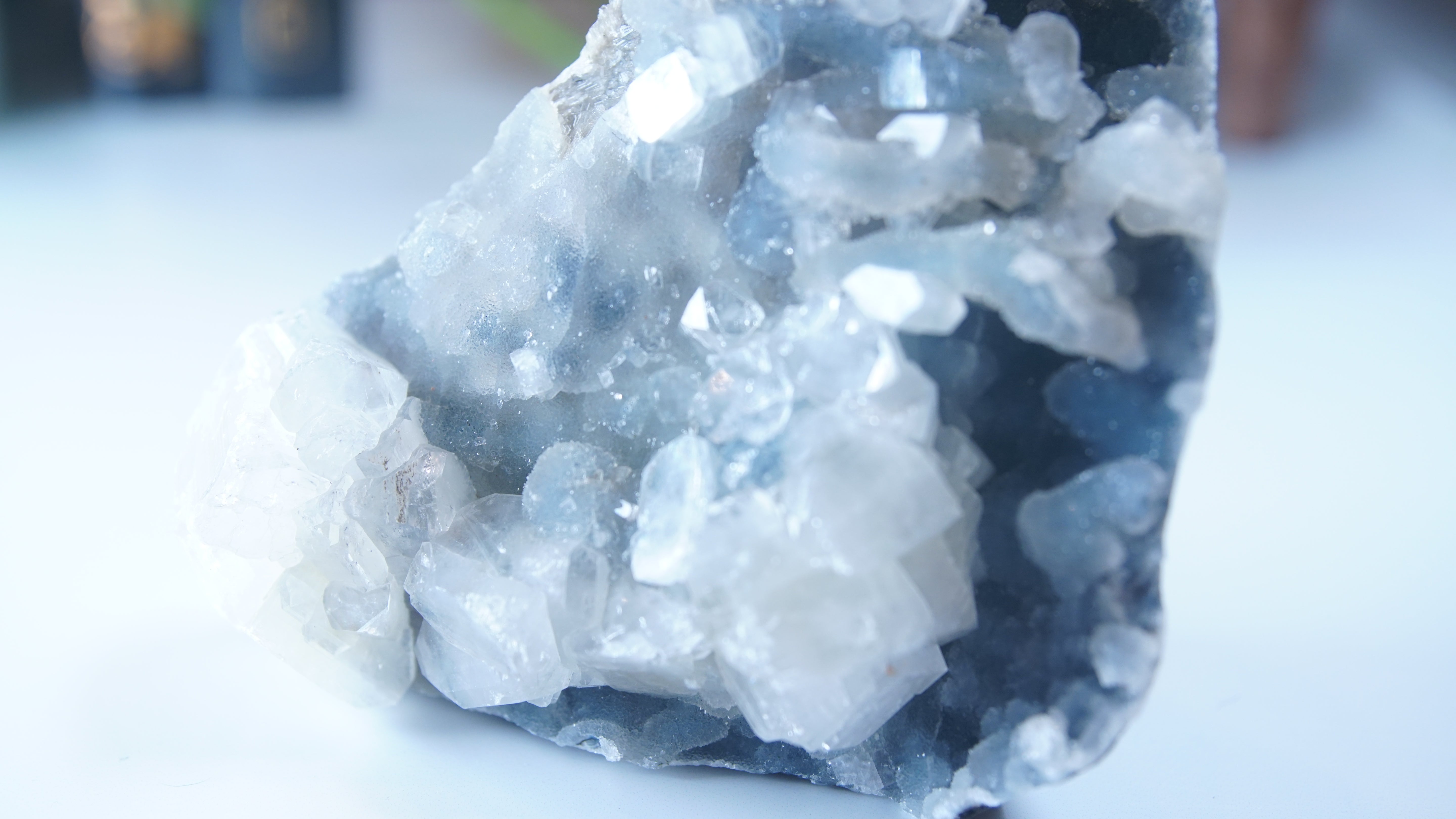 Diamond Apophyllite Blue Chalcedony Sugar Druzy Cluster | High Quality Diamond Apophyllite | US Seller
