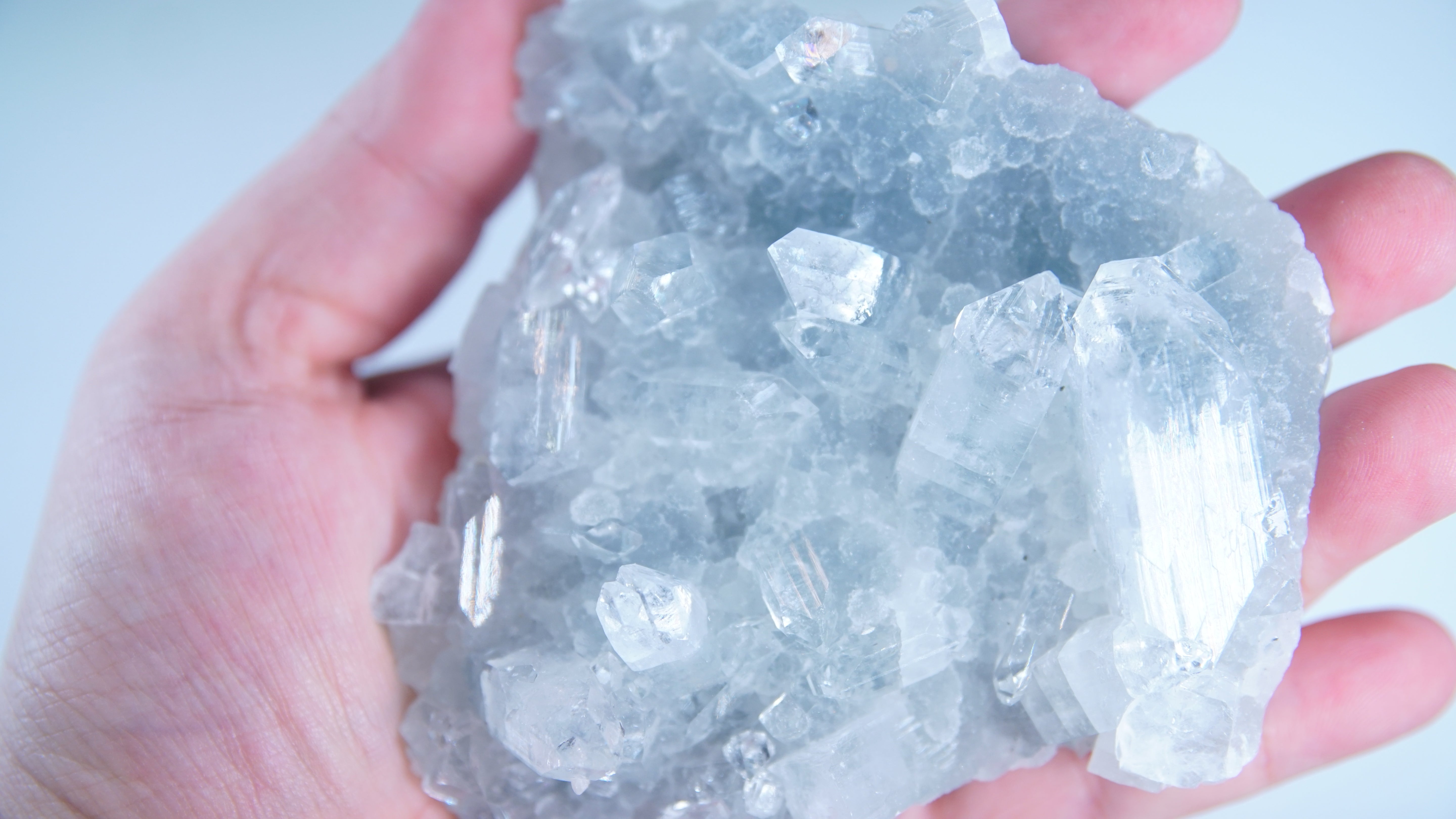 Diamond Apophyllite Blue Chalcedony Sugar Druzy Cluster | High Quality Diamond Apophyllite | US Seller