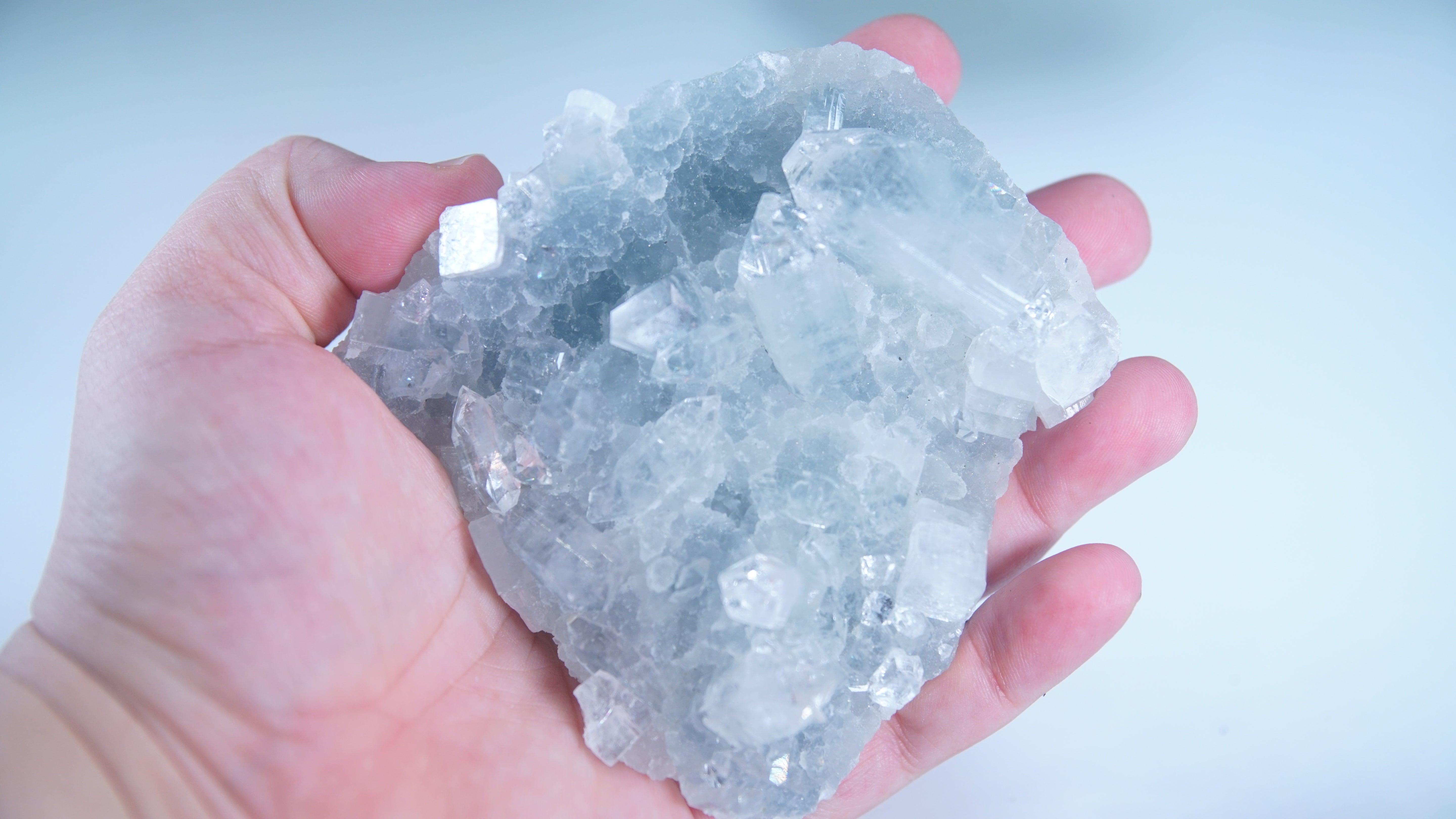 Diamond Apophyllite Blue Chalcedony Sugar Druzy Cluster | High Quality Diamond Apophyllite | US Seller