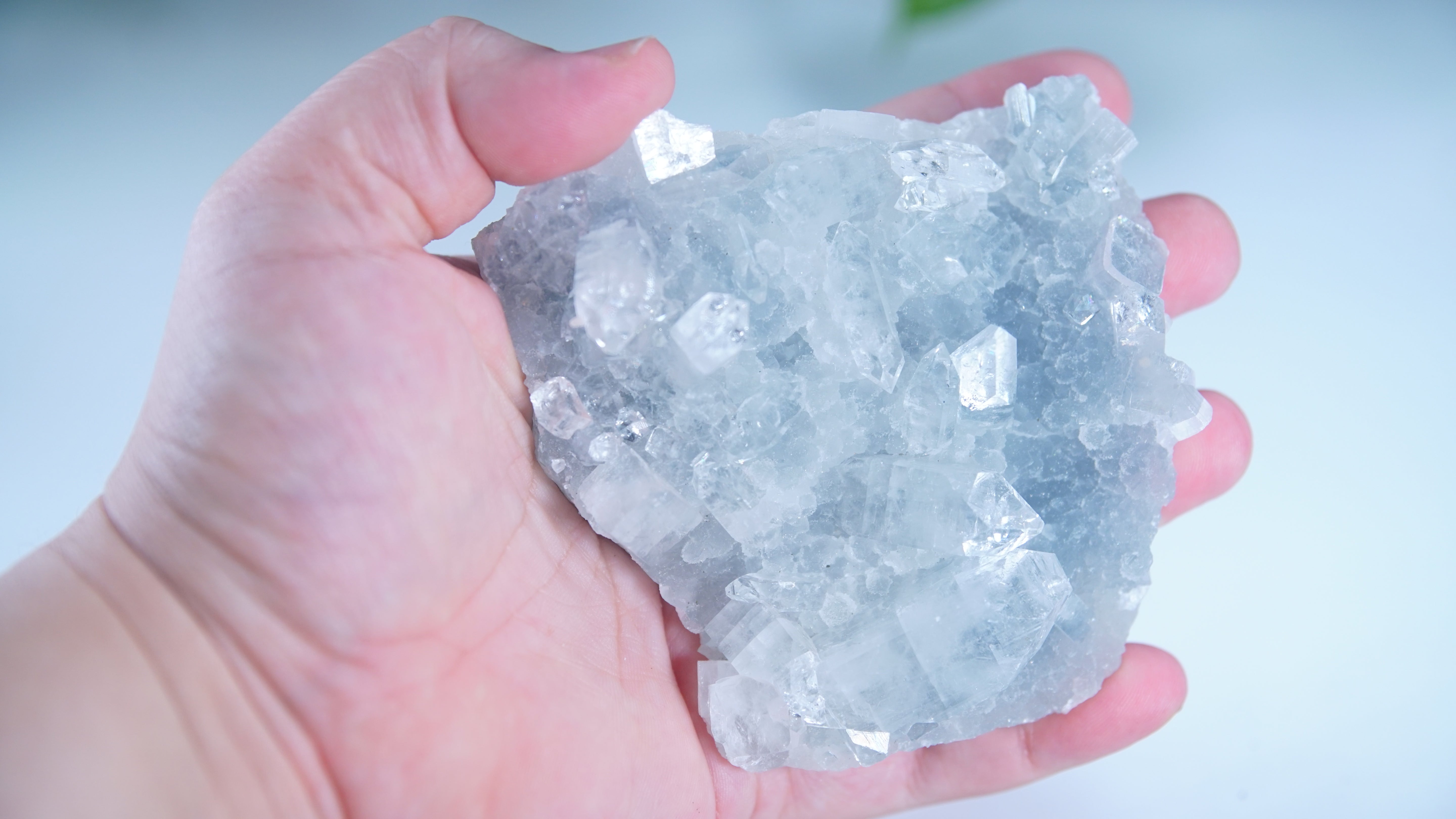 Diamond Apophyllite Blue Chalcedony Sugar Druzy Cluster | High Quality Diamond Apophyllite | US Seller