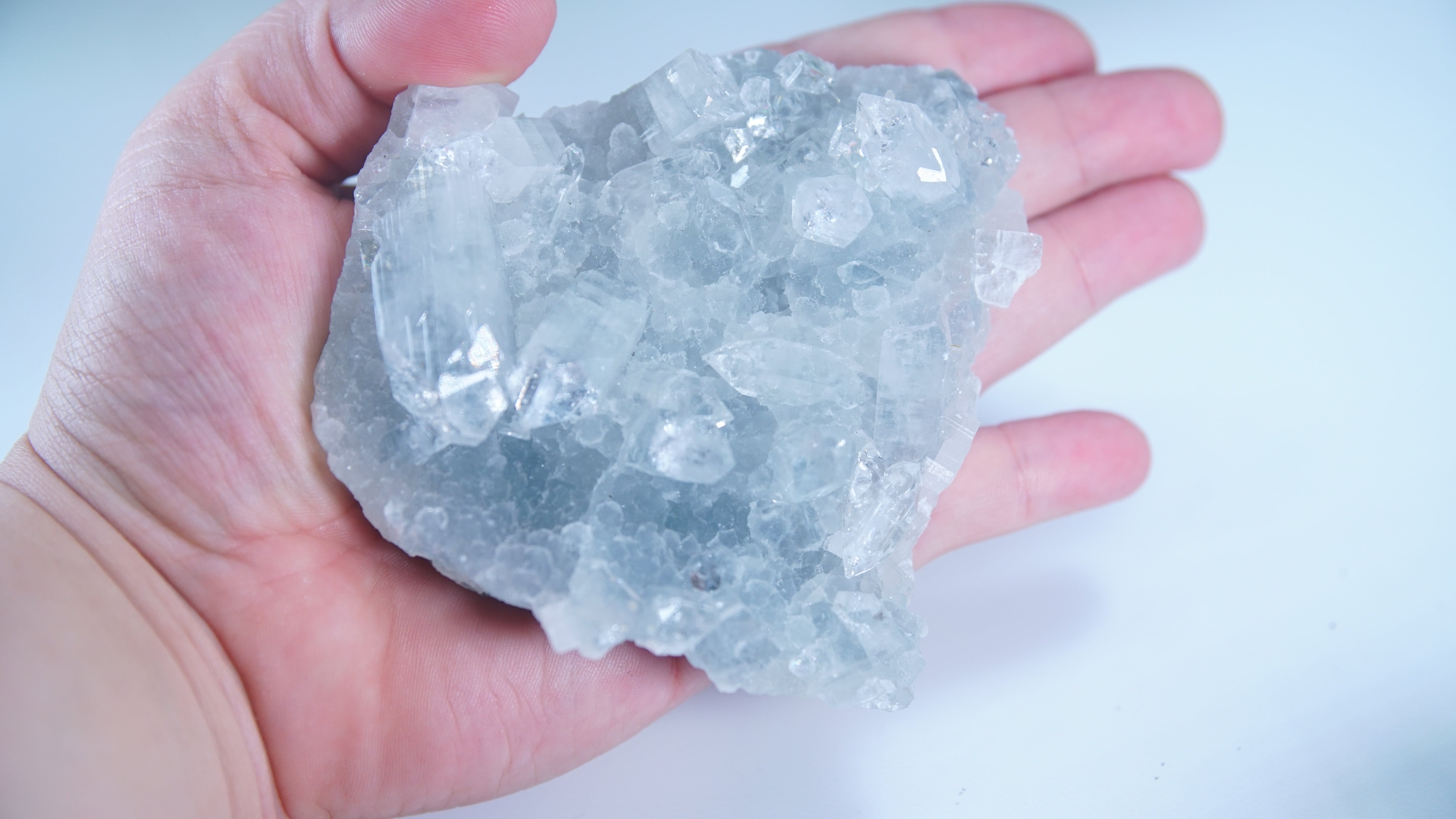 Diamond Apophyllite Blue Chalcedony Sugar Druzy Cluster | High Quality Diamond Apophyllite | US Seller