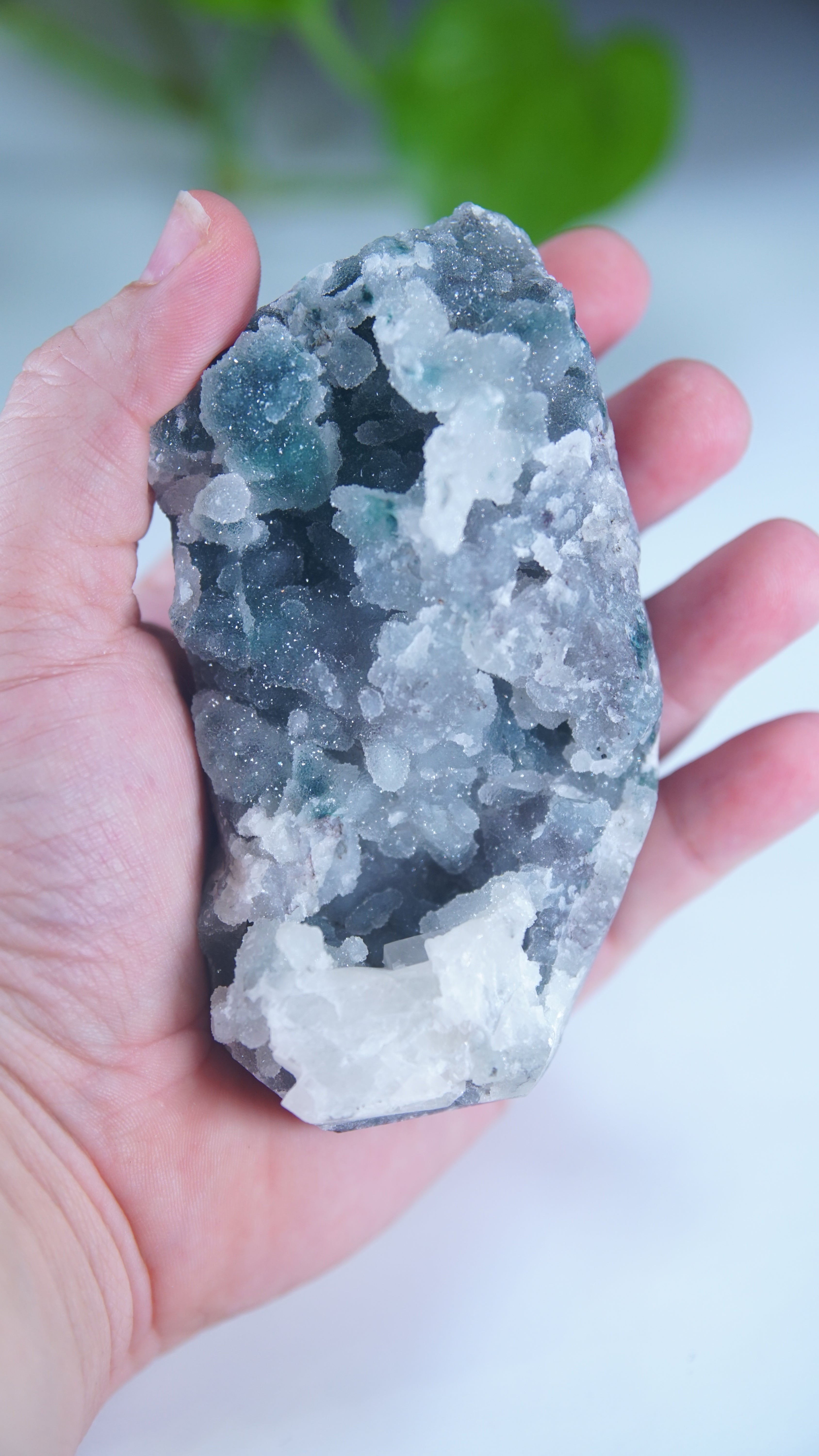 Diamond Apophyllite Blue Chalcedony Sugar Druzy Cluster | High Quality Diamond Apophyllite | US Seller