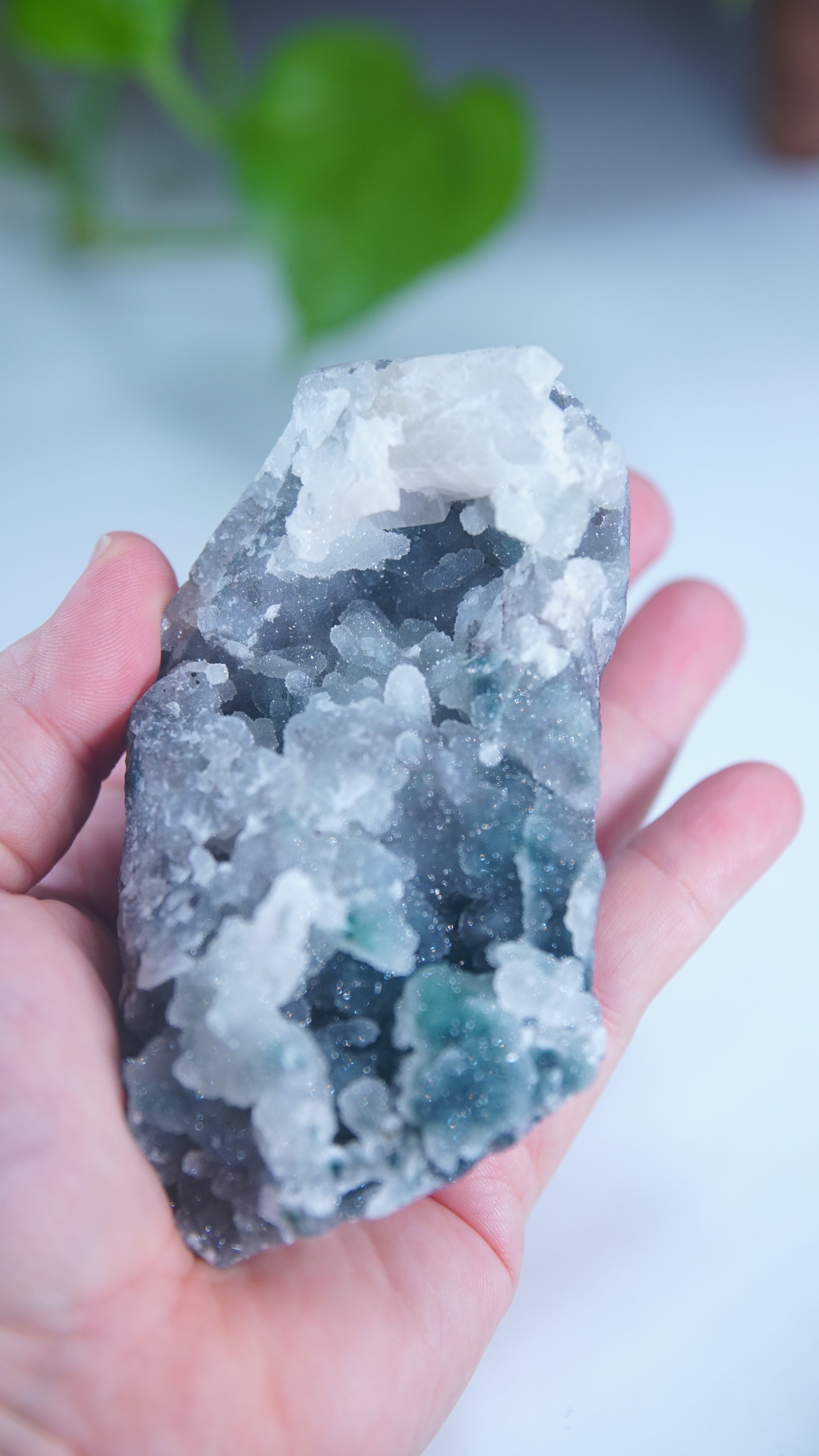 Diamond Apophyllite Blue Chalcedony Sugar Druzy Cluster | High Quality Diamond Apophyllite | US Seller