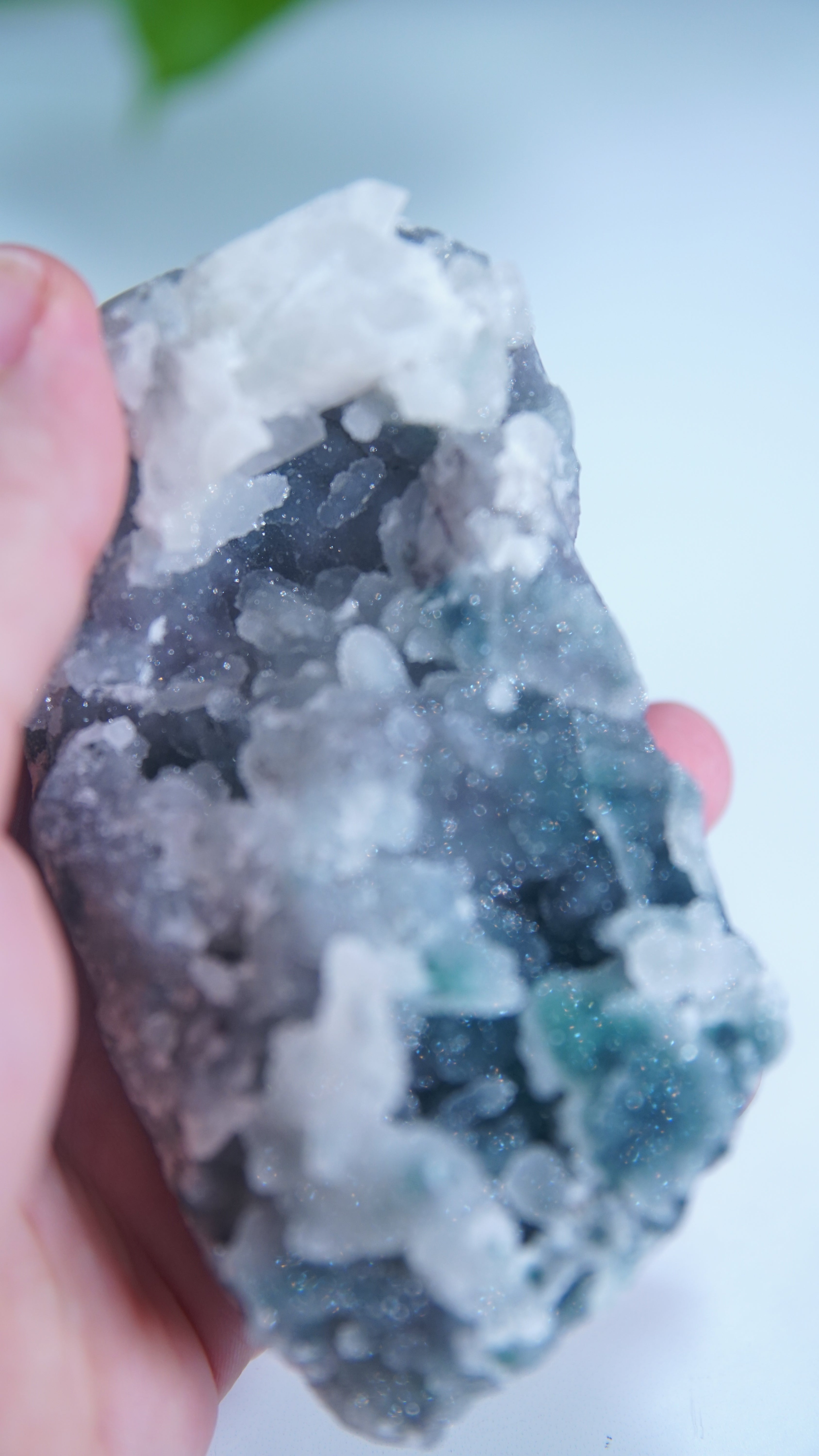 Diamond Apophyllite Blue Chalcedony Sugar Druzy Cluster | High Quality Diamond Apophyllite | US Seller