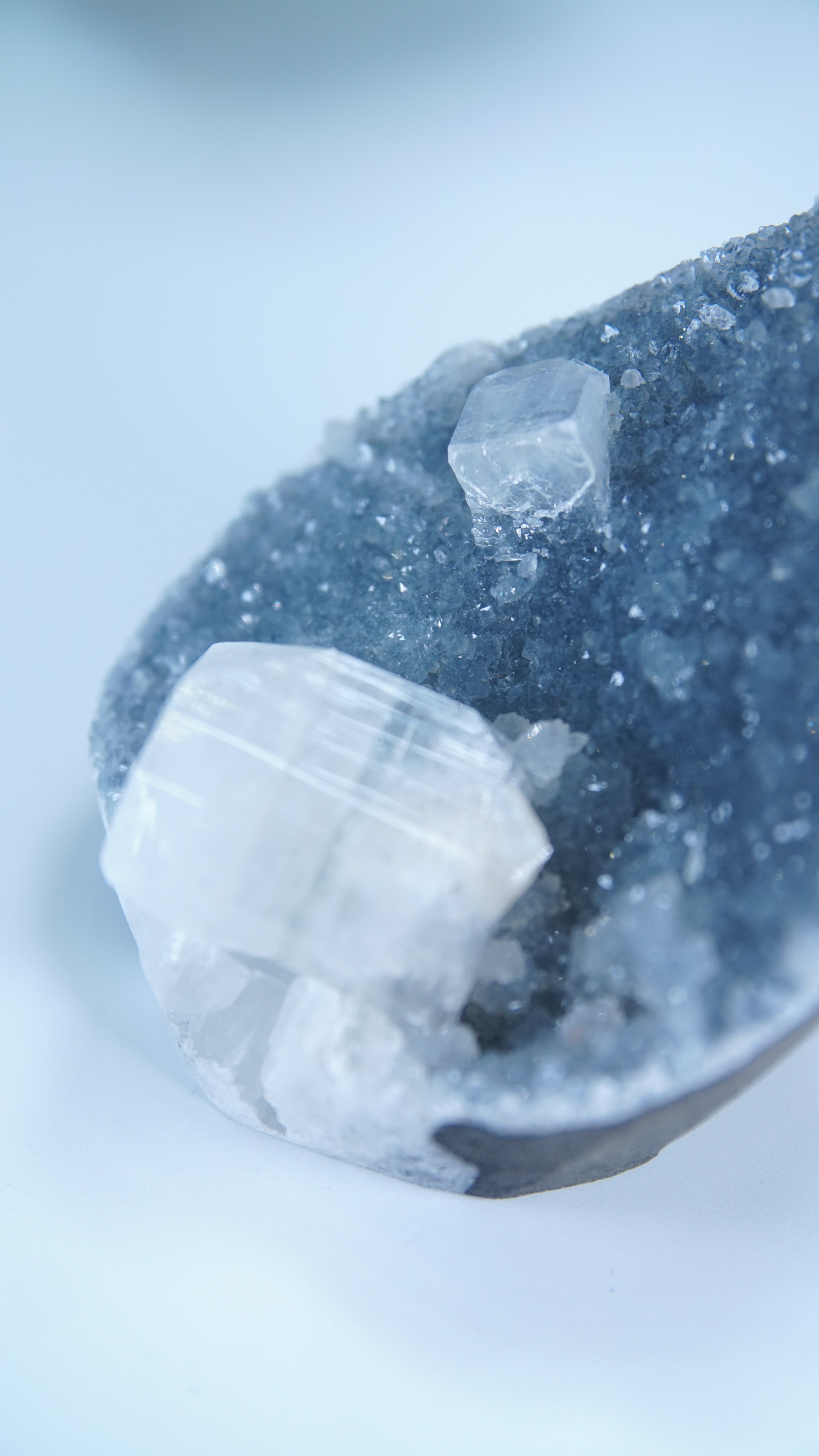Diamond Apophyllite Blue Chalcedony Sugar Druzy Cluster | High Quality Diamond Apophyllite | US Seller