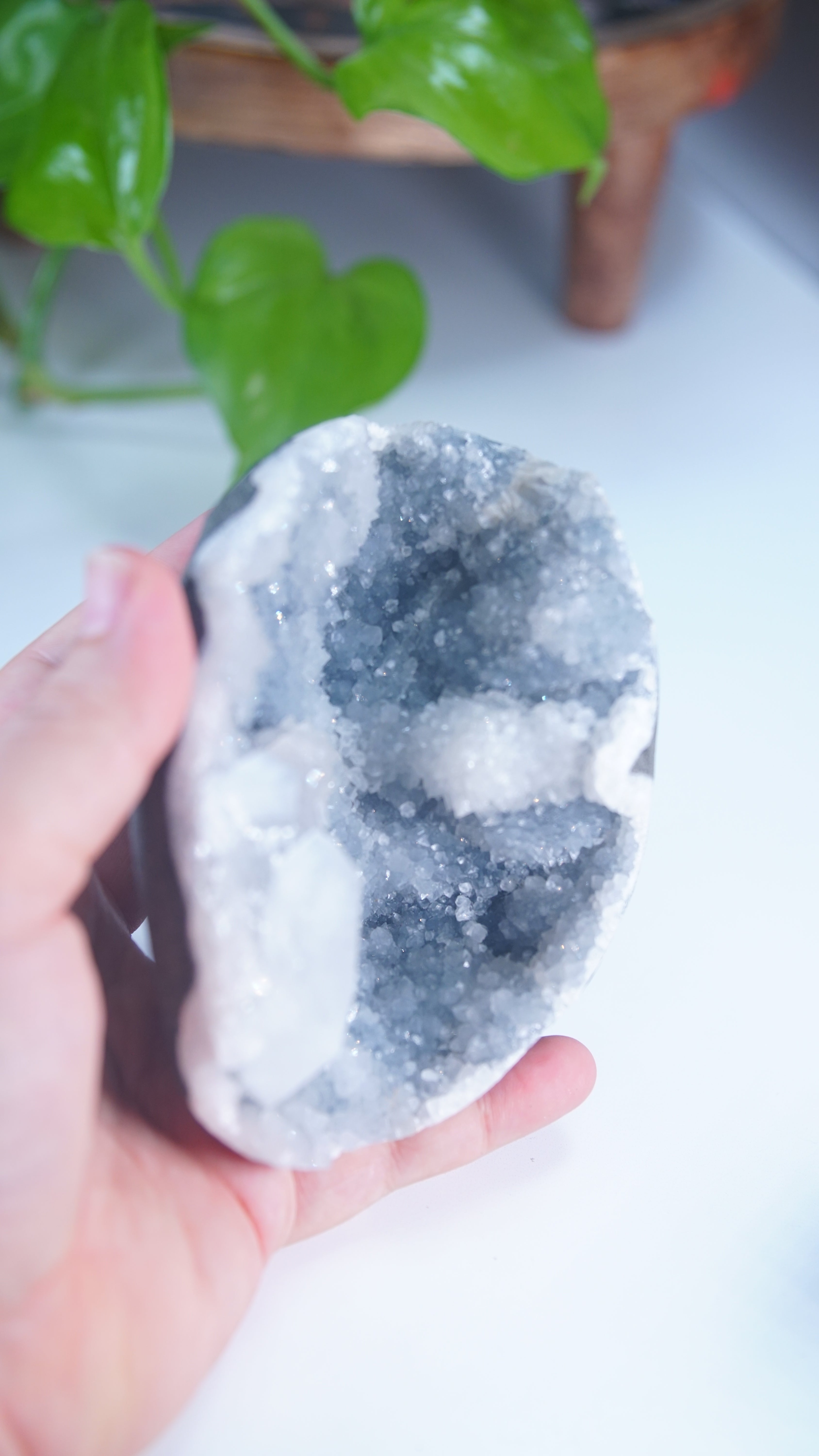 Diamond Apophyllite Blue Chalcedony Sugar Druzy Cluster | High Quality Diamond Apophyllite | US Seller