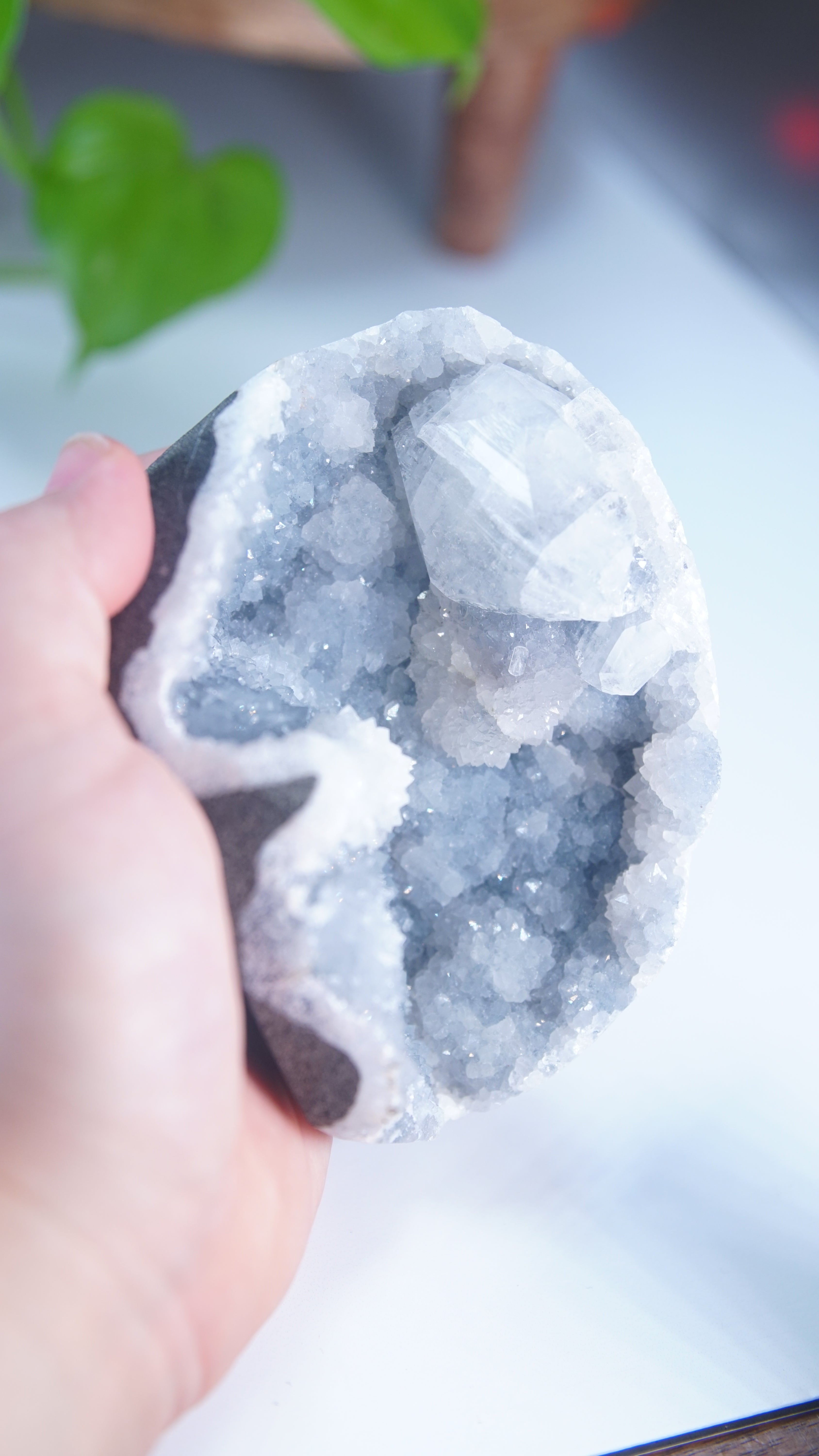 Diamond Apophyllite Blue Chalcedony Sugar Druzy Cluster | High Quality Diamond Apophyllite | US Seller