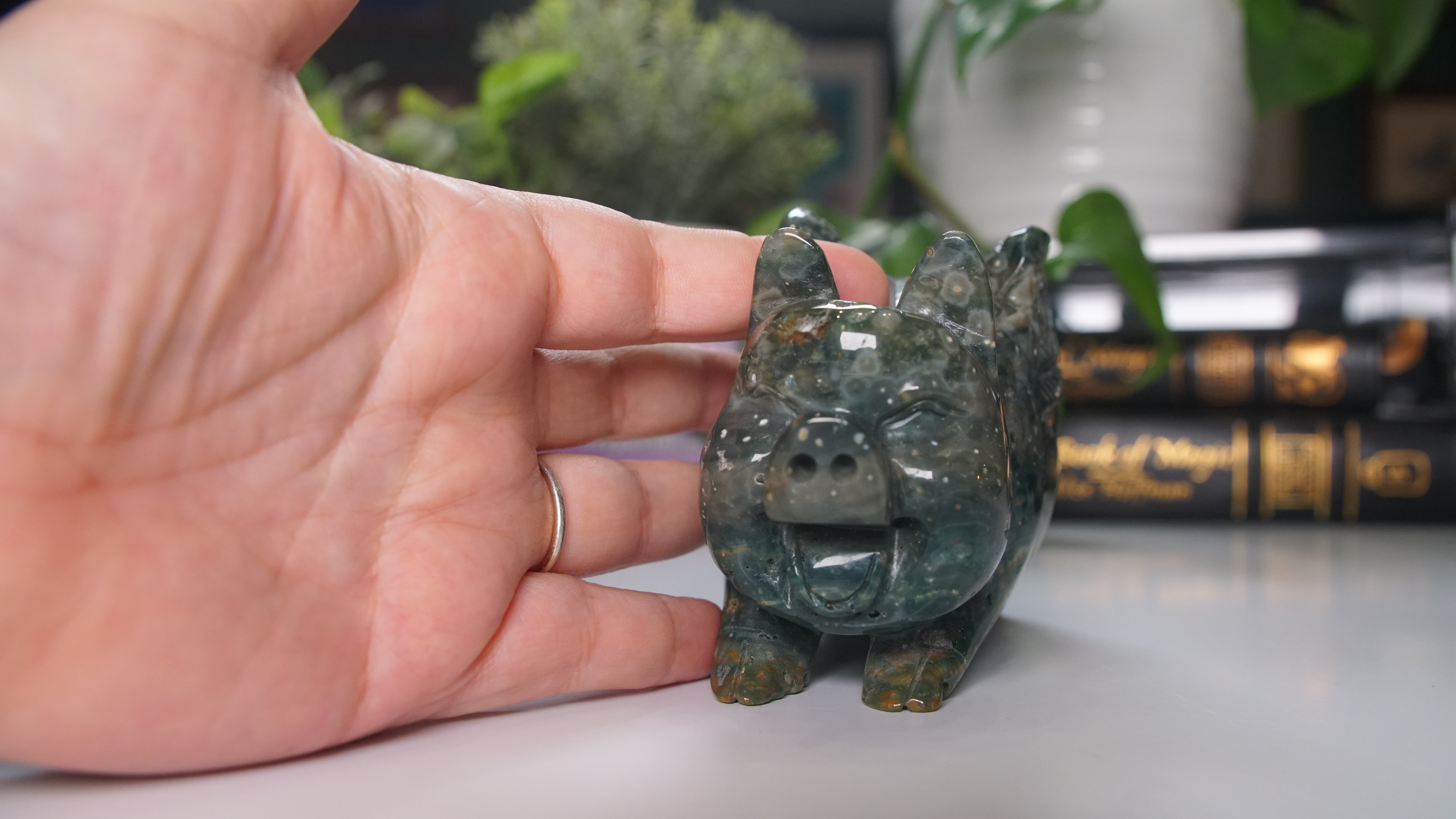 Ocean Jasper Boutique Flying Pig Carving