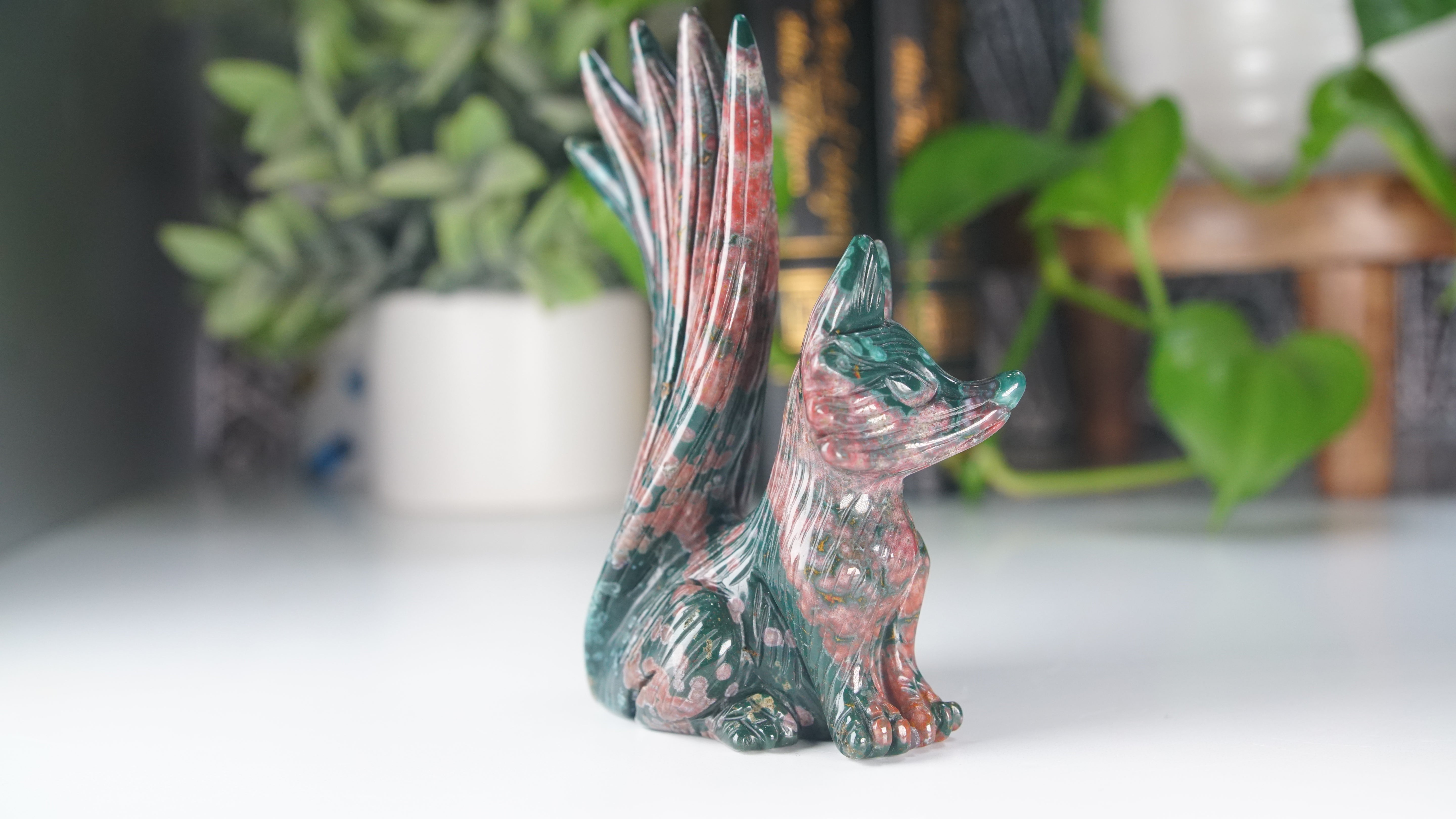 Ocean Jasper Boutique Fox Carving