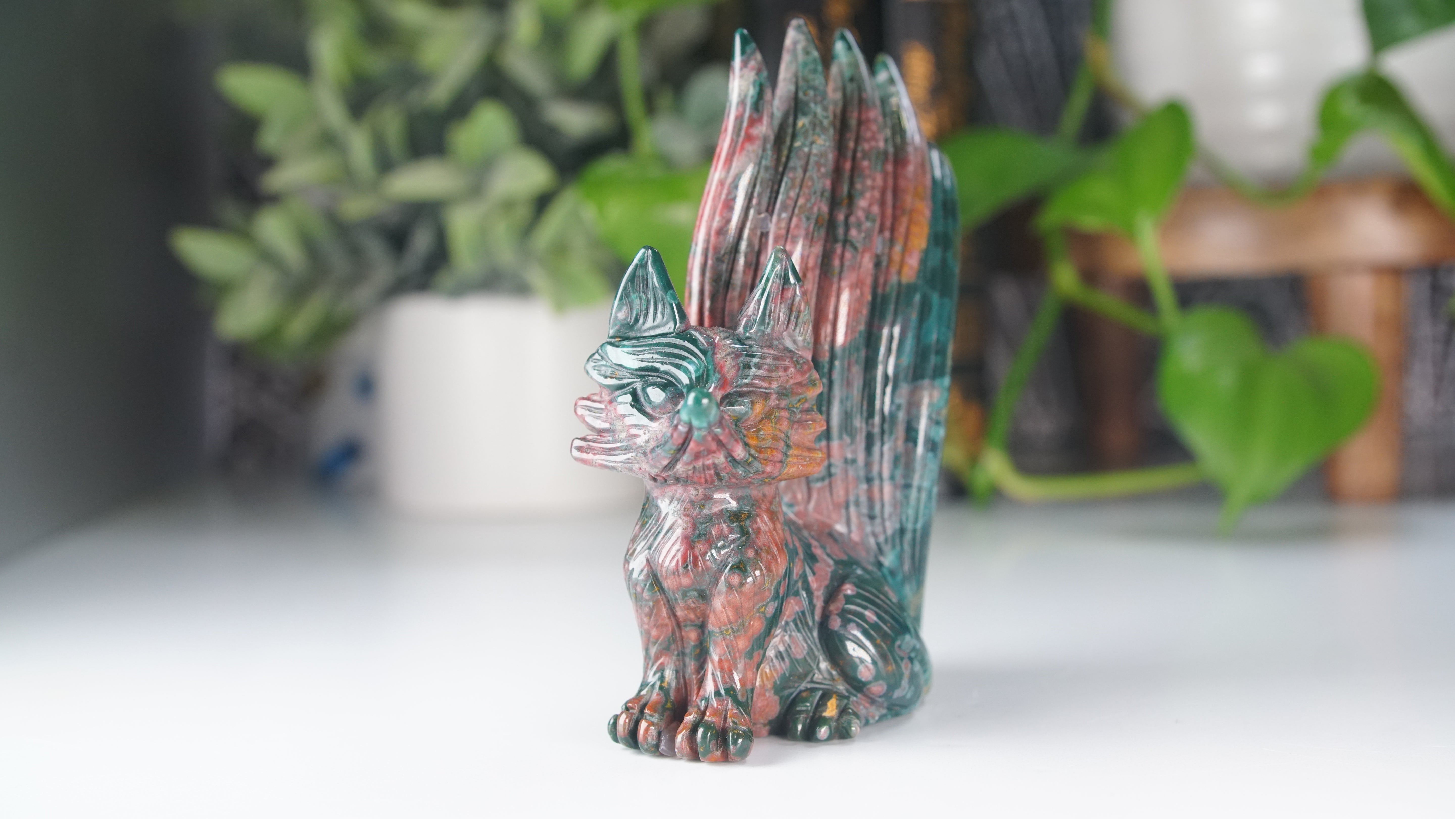 Ocean Jasper Boutique Fox Carving