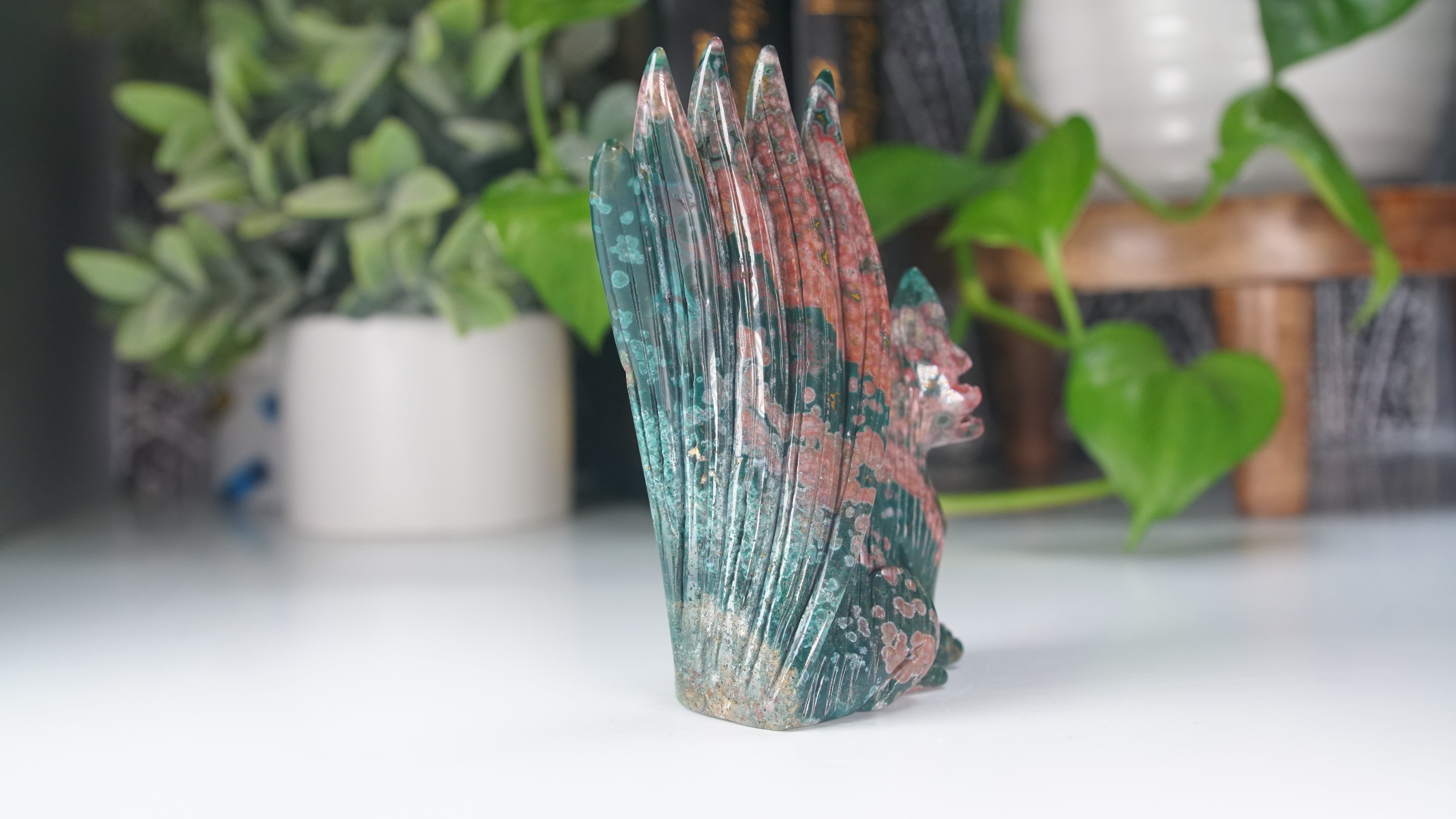 Ocean Jasper Boutique Fox Carving