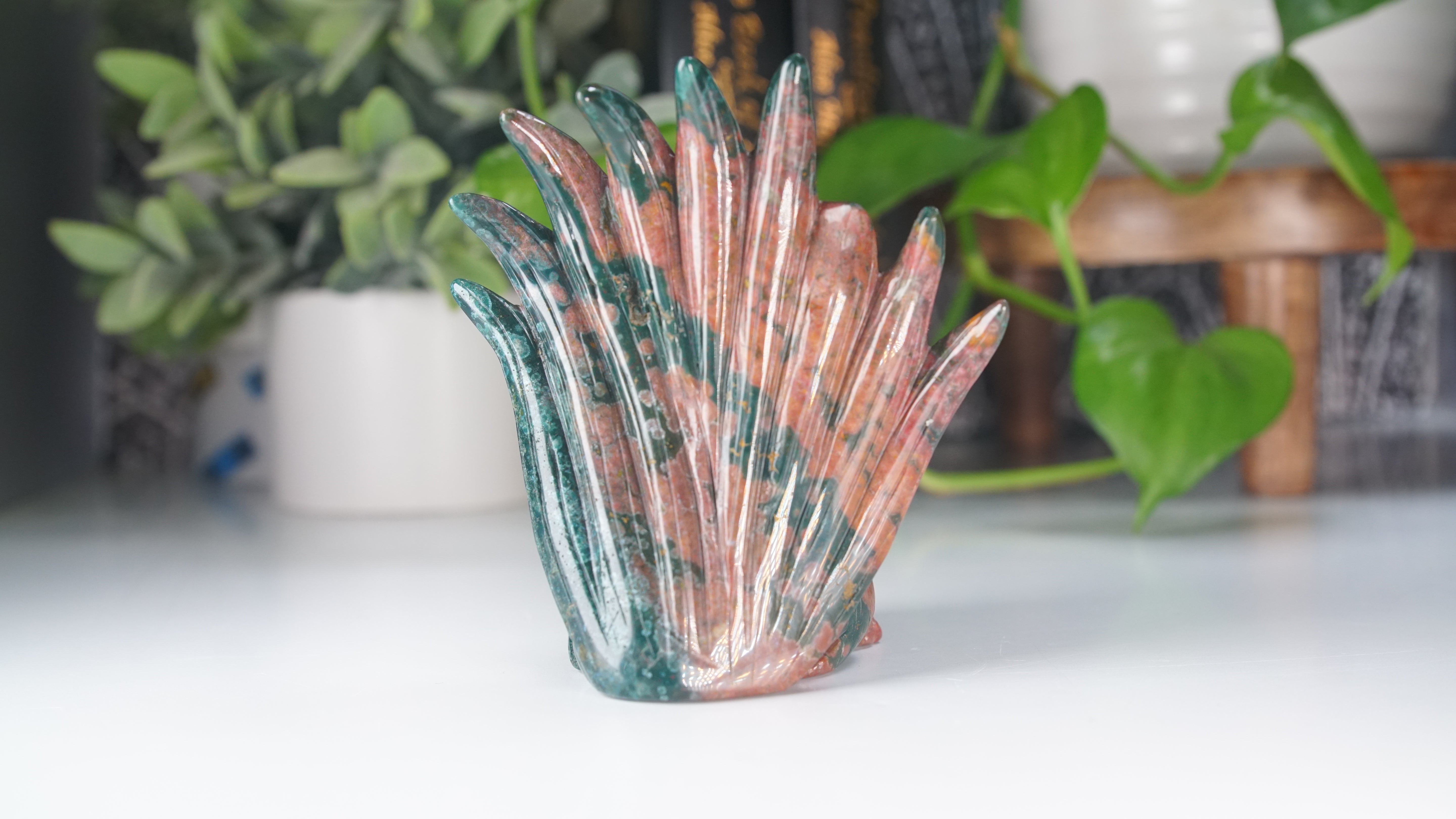 Ocean Jasper Boutique Fox Carving