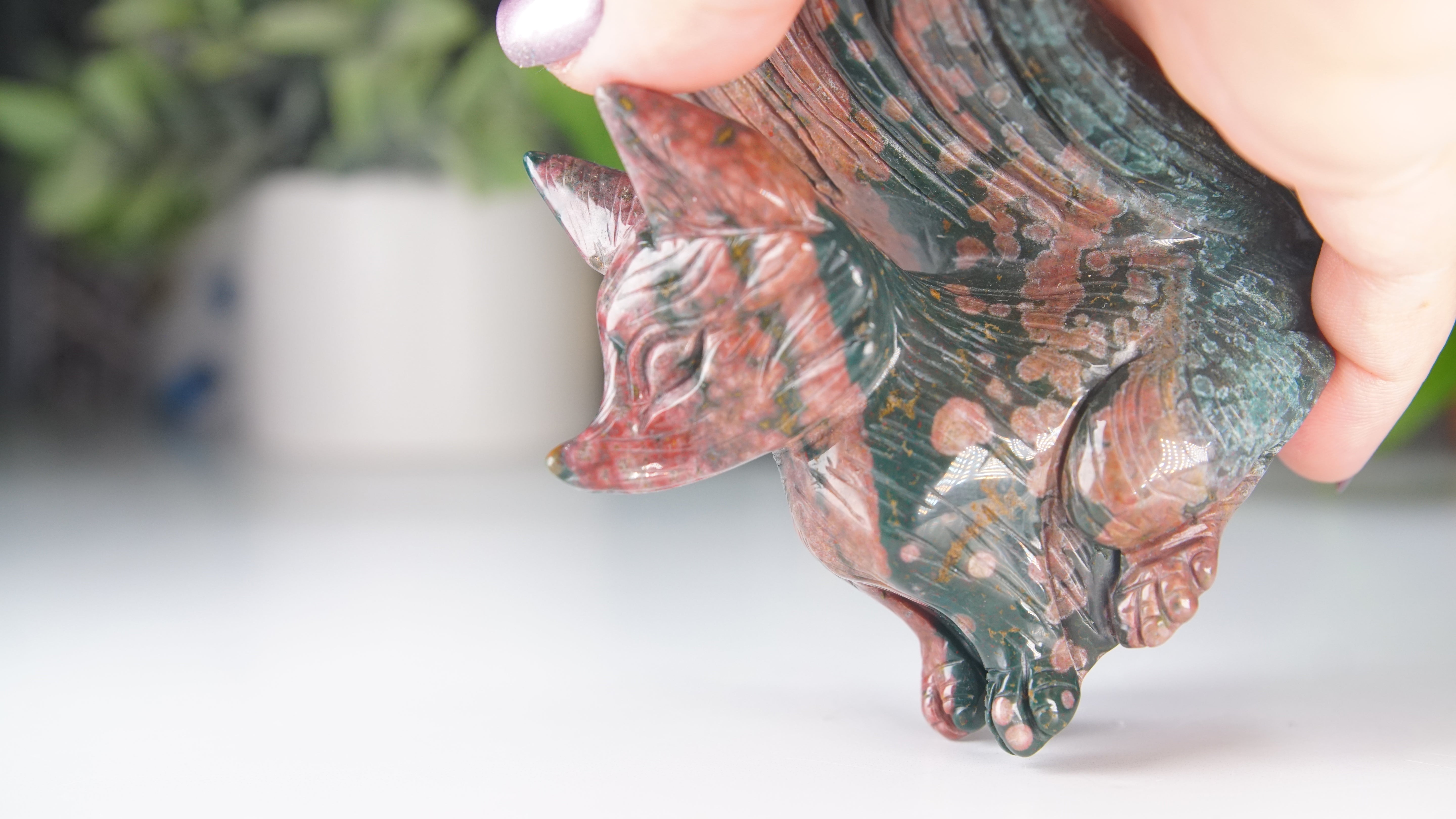 Ocean Jasper Boutique Fox Carving