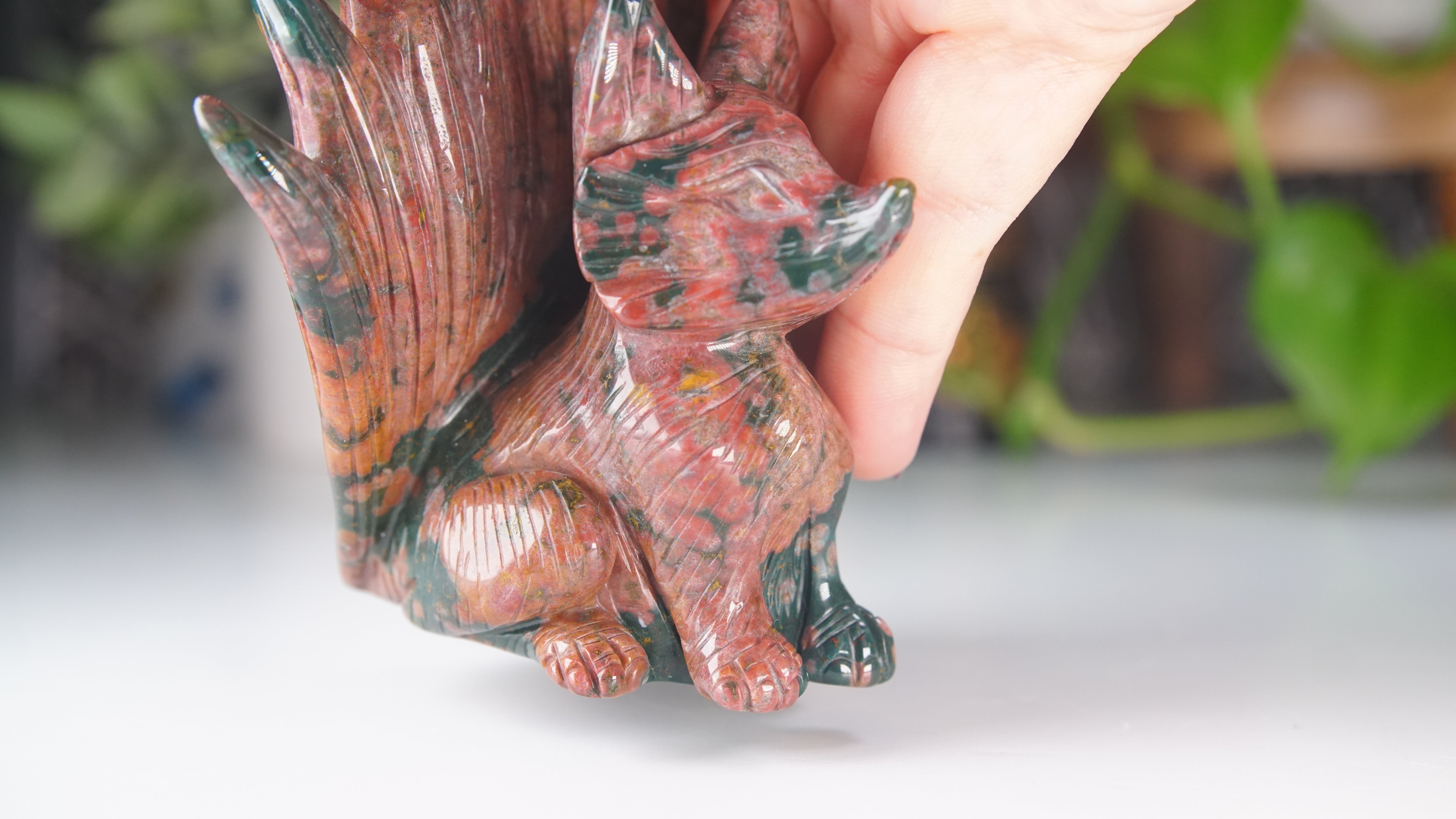 Ocean Jasper Boutique Fox Carving