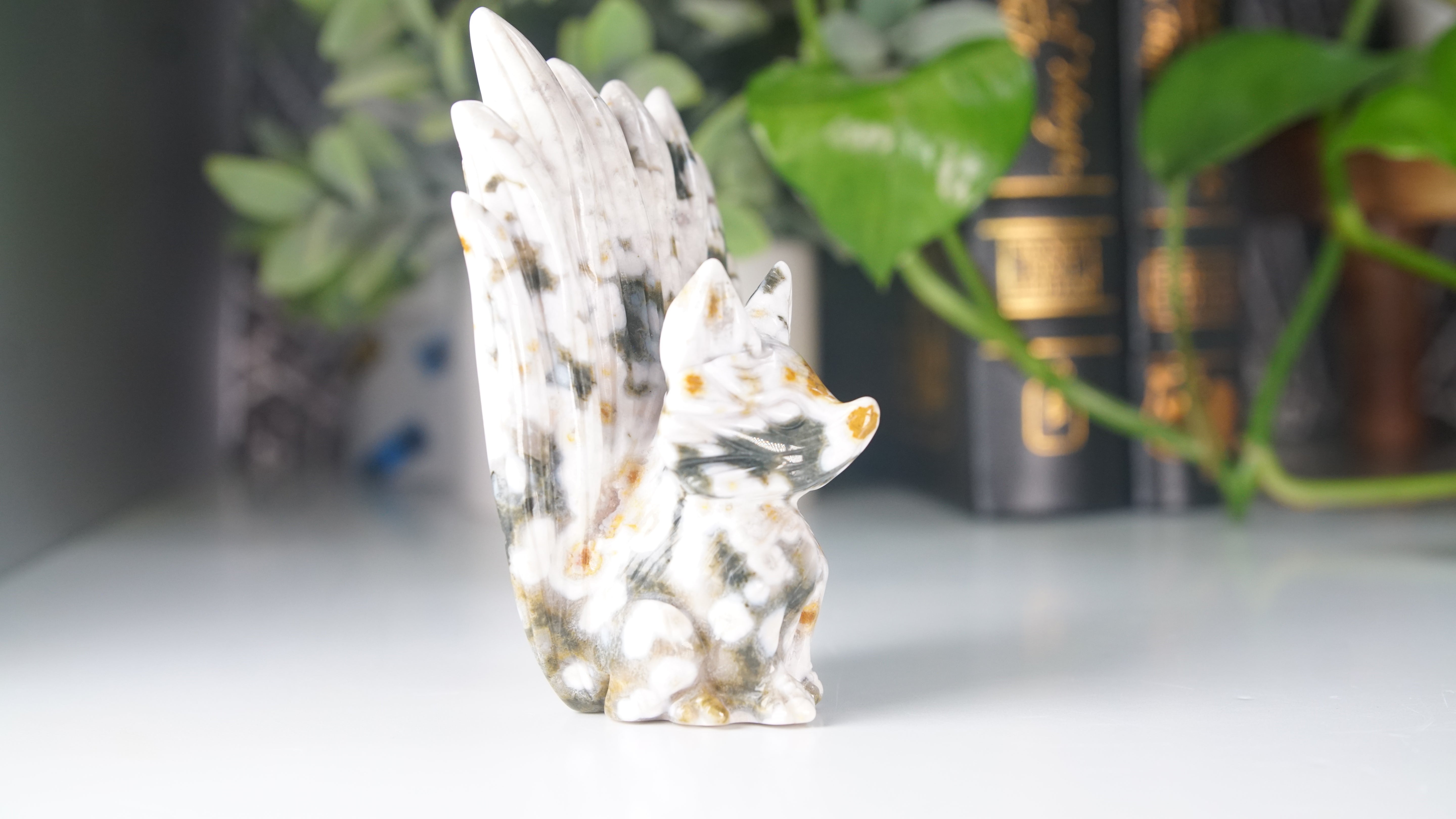 Ocean Jasper Boutique Fox Carving