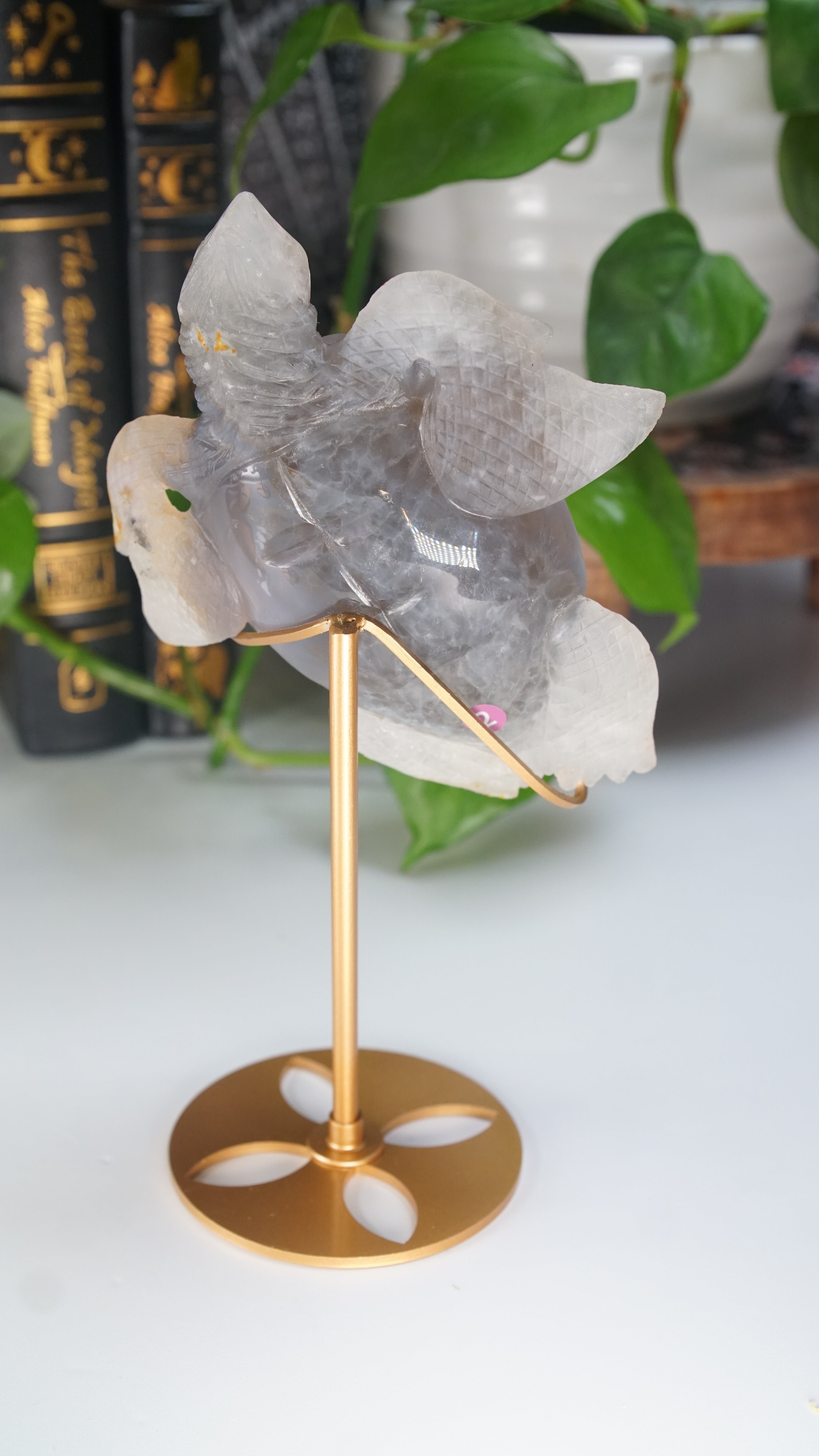 Boutique Carving Druzy Agate Sea Turtle With Stand