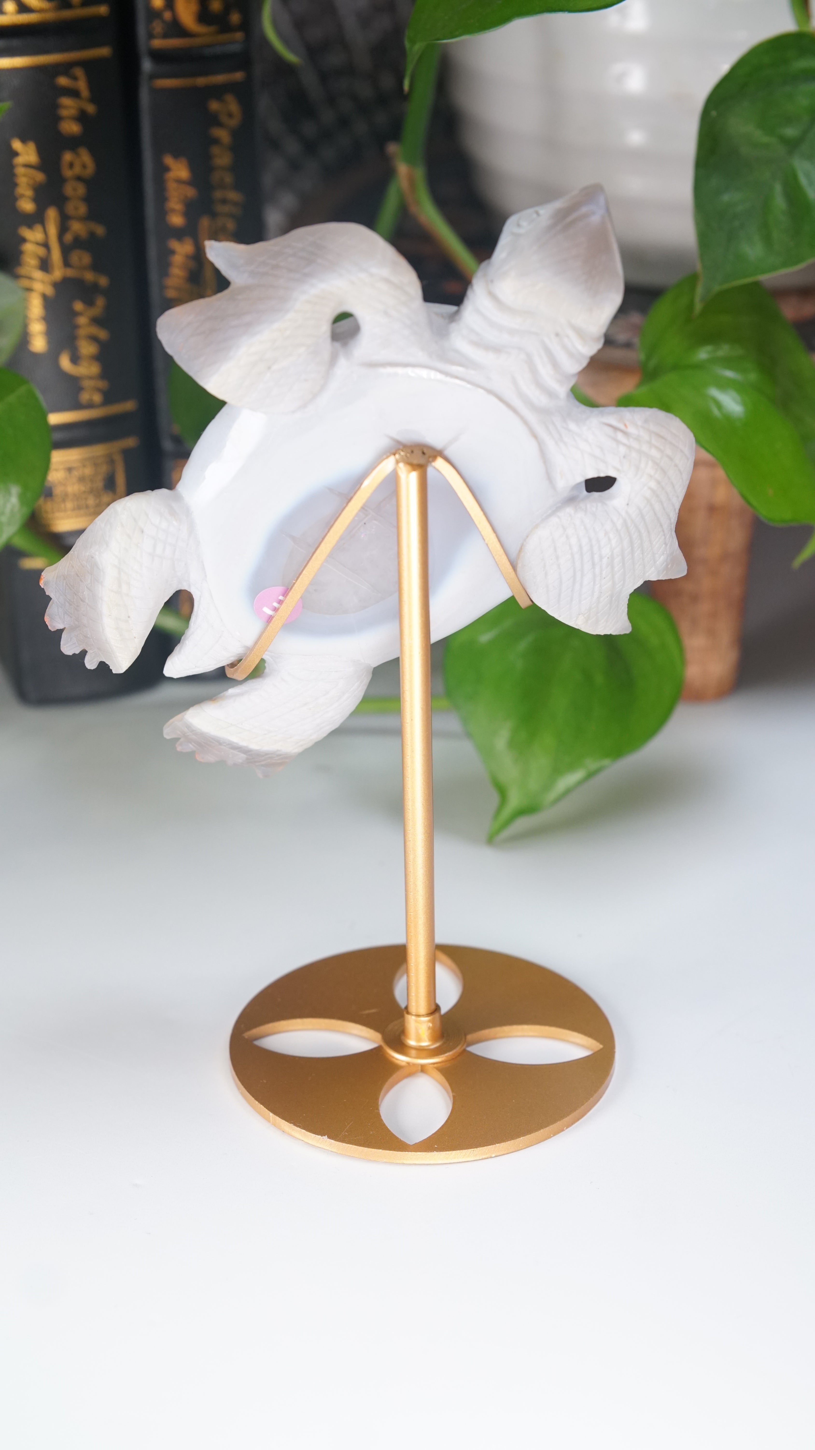 Boutique Carving Amethyst Agate Sea Turtle With Stand