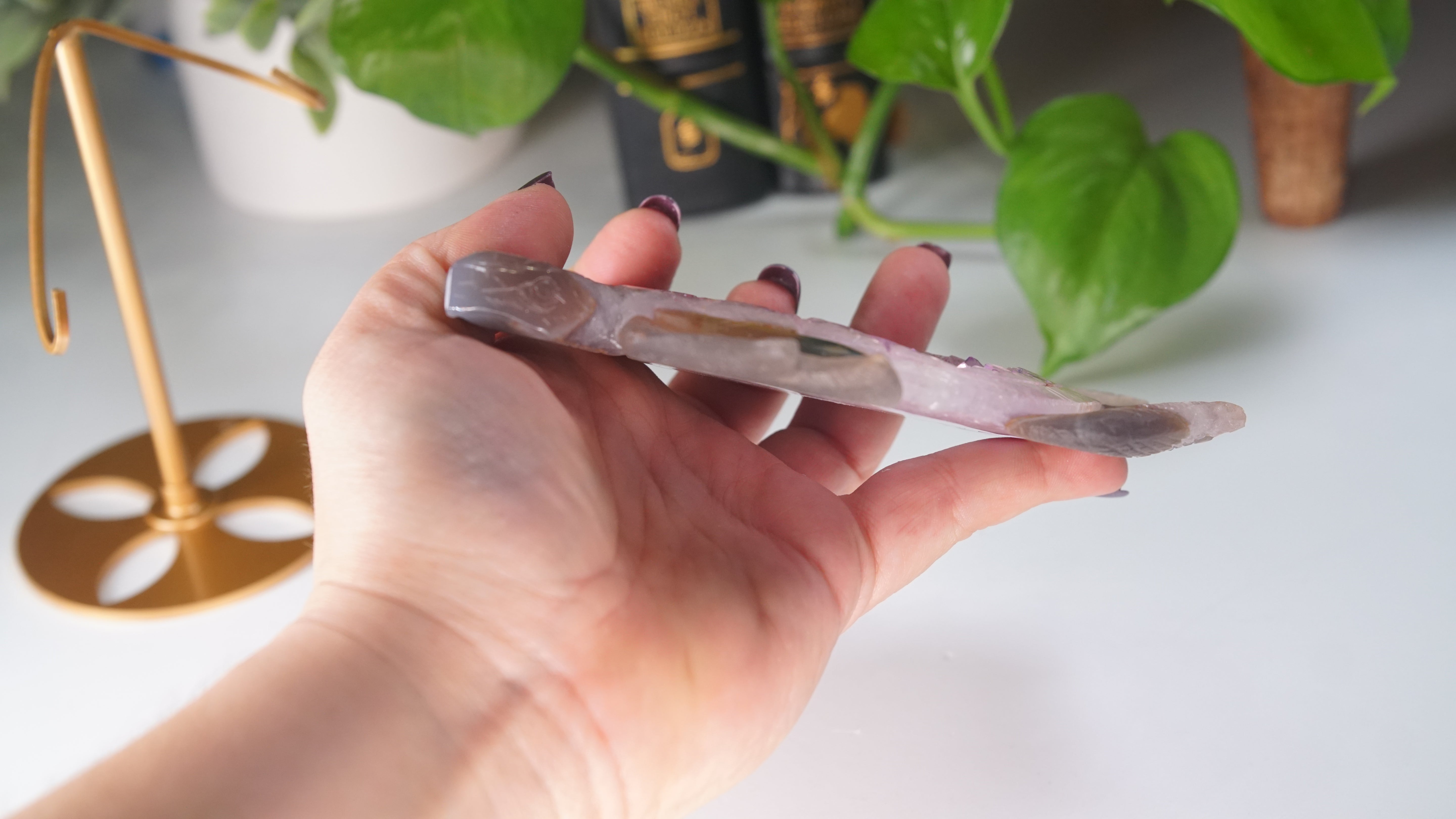 Boutique Carving Amethyst Agate Sea Turtle With Stand