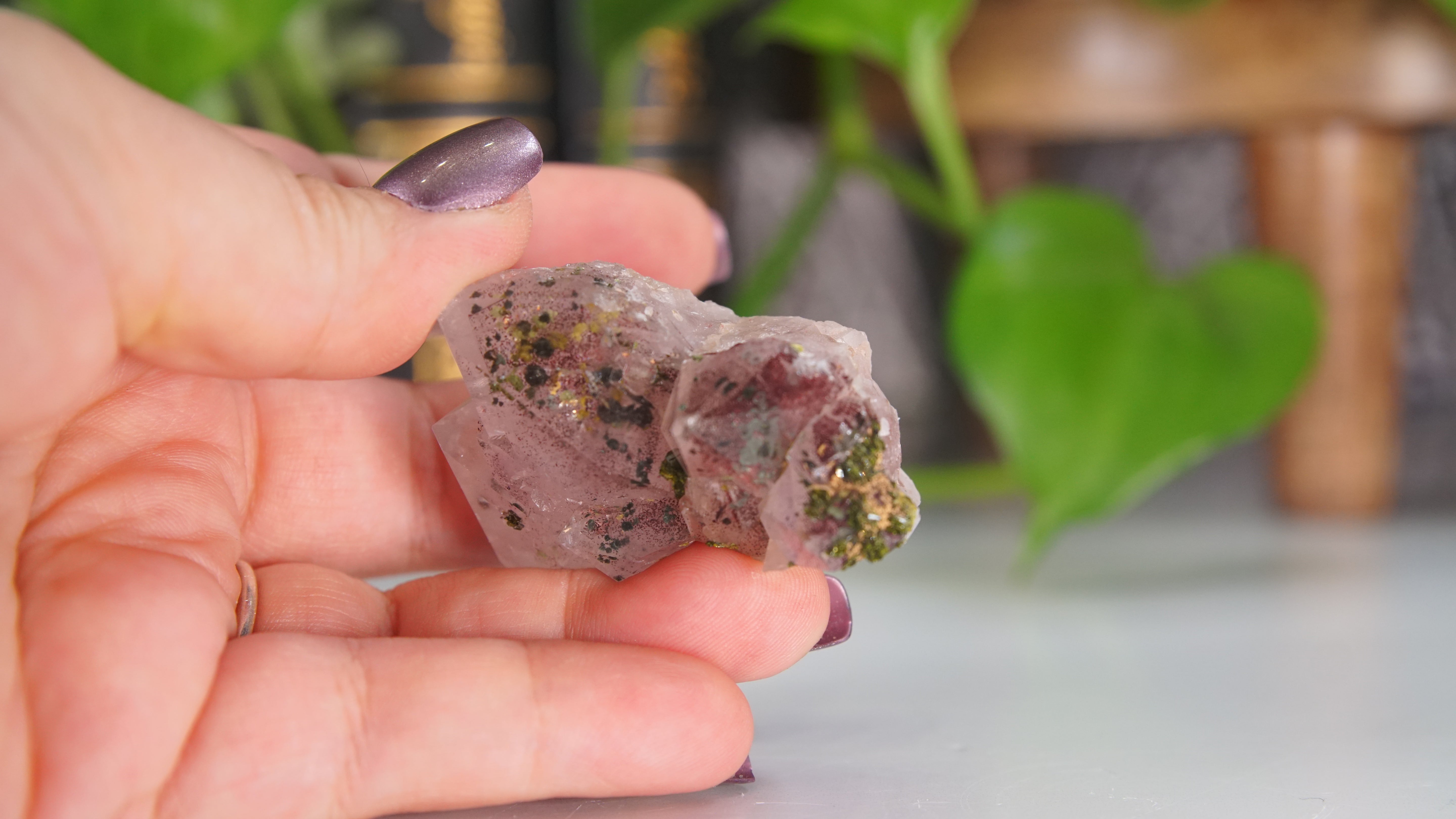 Amethyst Super Seven Chinese Garden Quartz Epidote Cluster