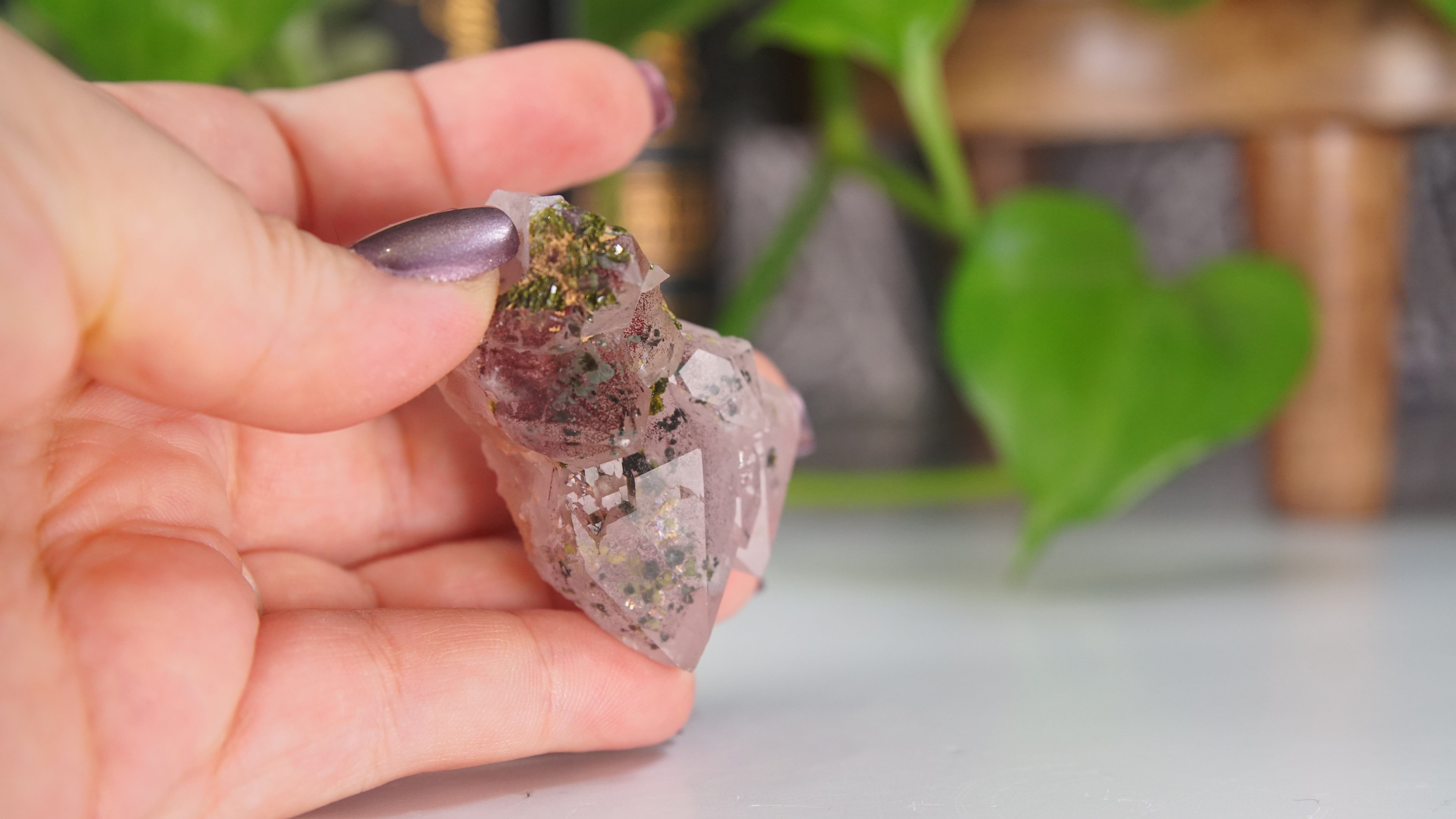 Amethyst Super Seven Chinese Garden Quartz Epidote Cluster