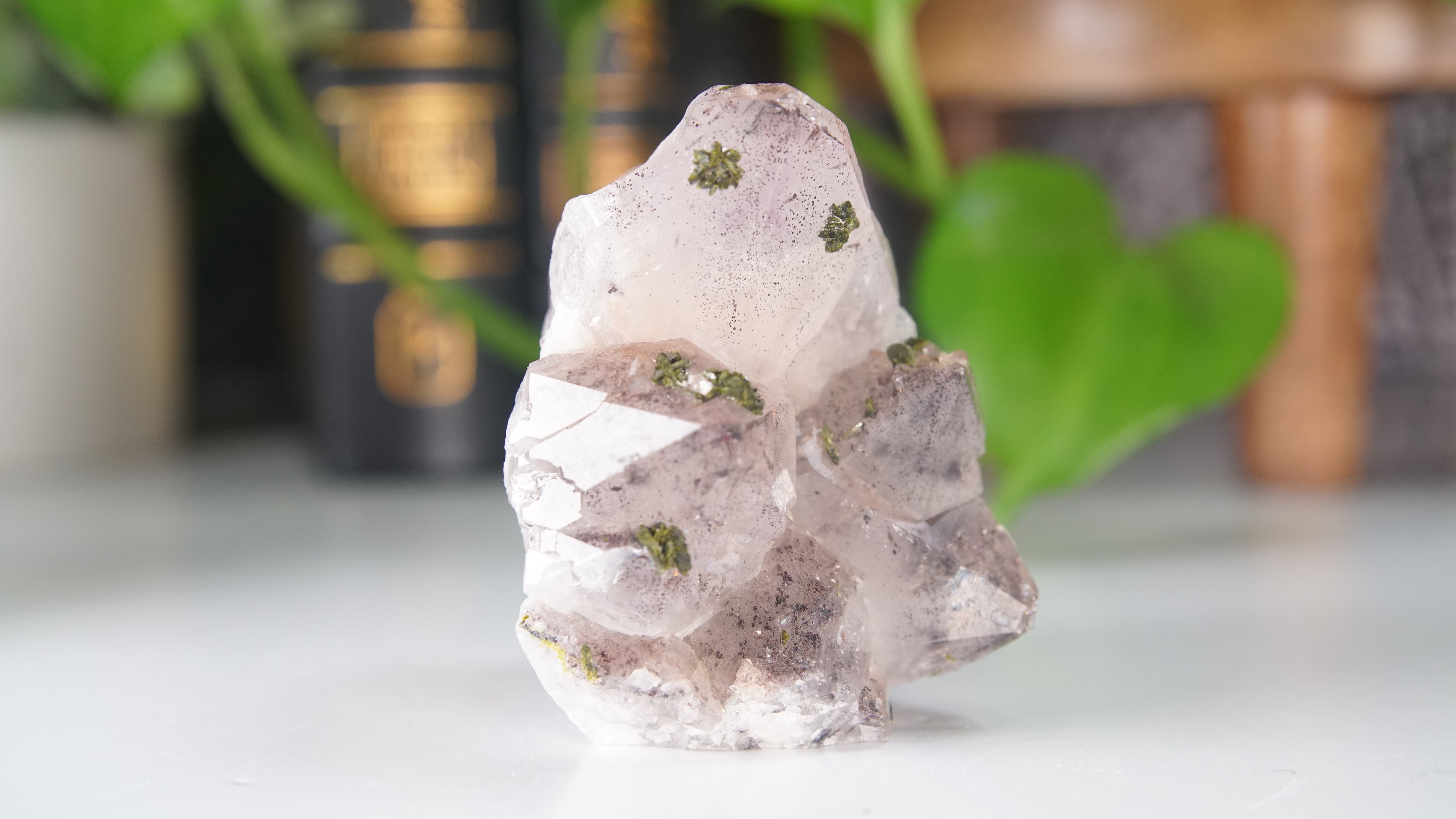 Amethyst Cluster with Epidote | Chinese Garden Quartz