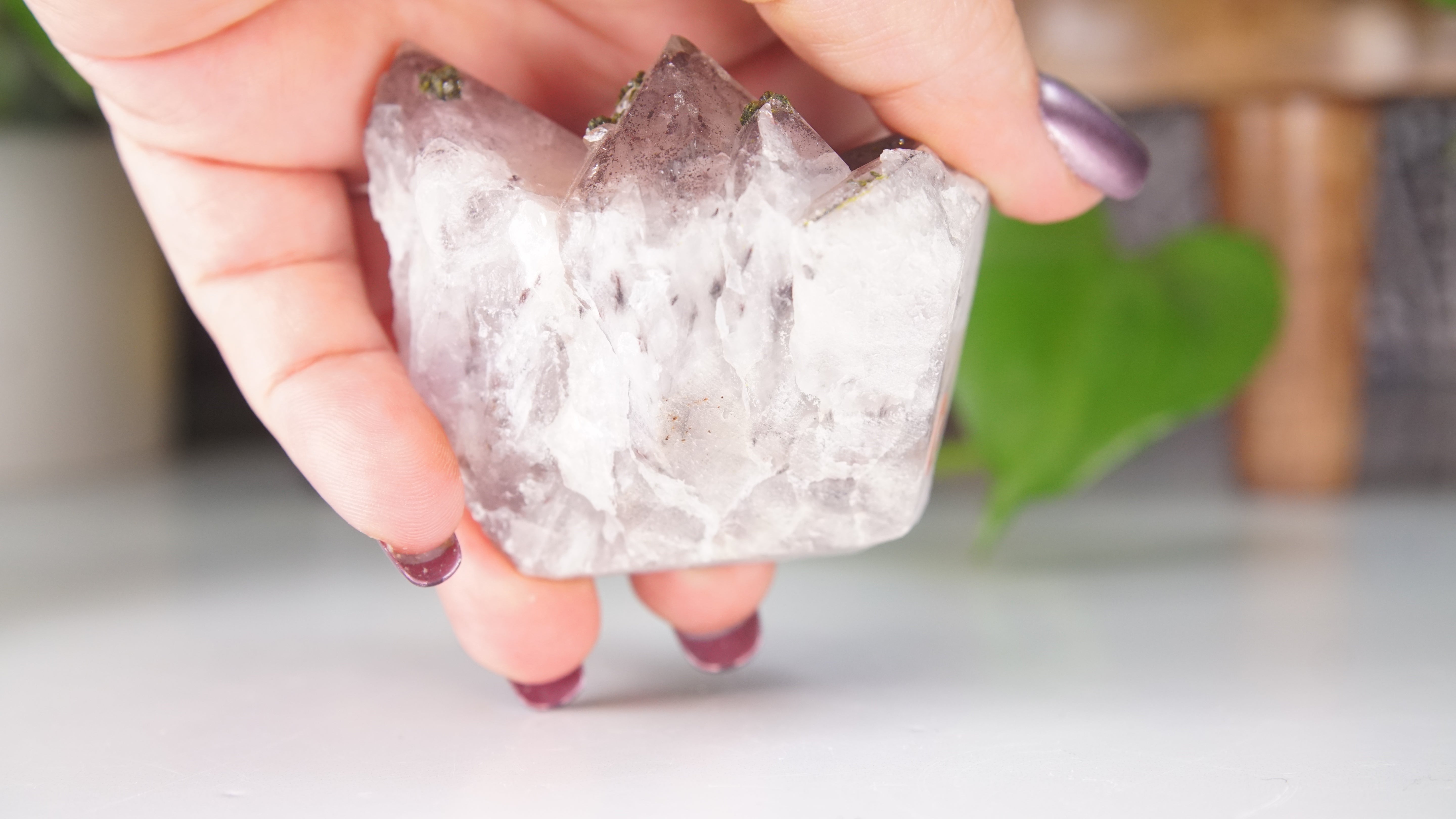 Amethyst Cluster with Epidote | Chinese Garden Quartz