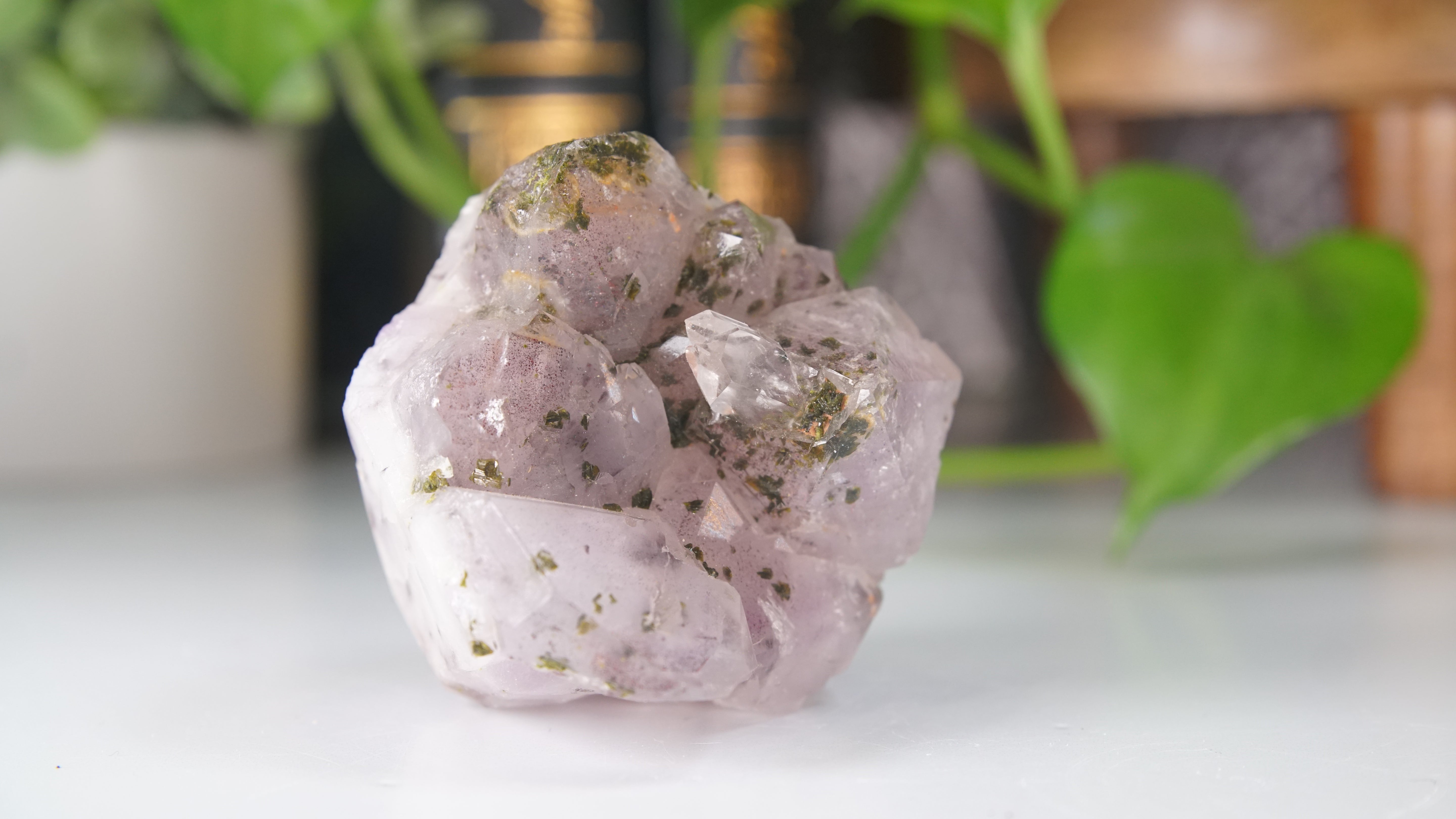 Amethyst Cluster with Epidote | Chinese Garden Quartz