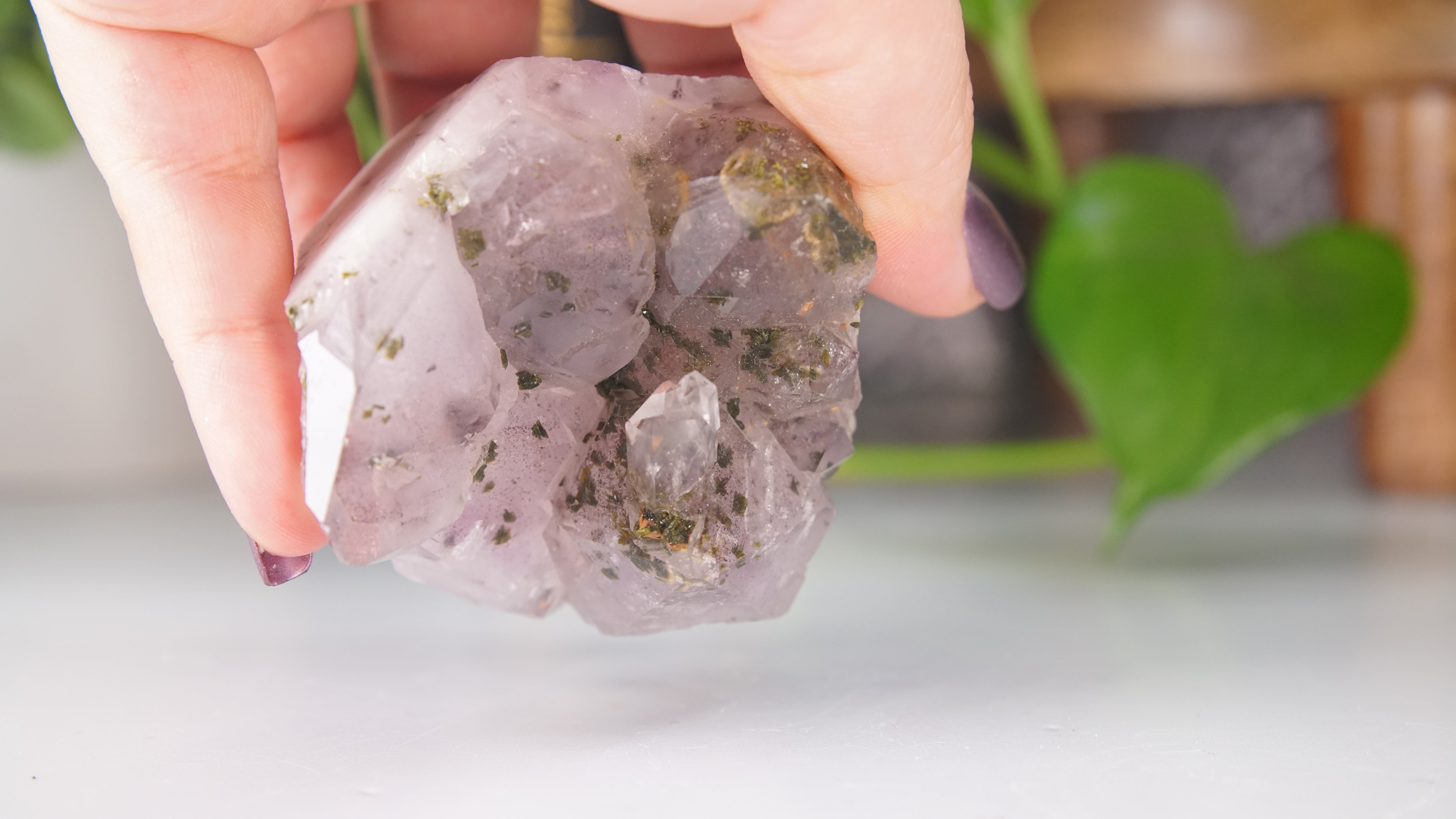 Amethyst Cluster with Epidote | Chinese Garden Quartz