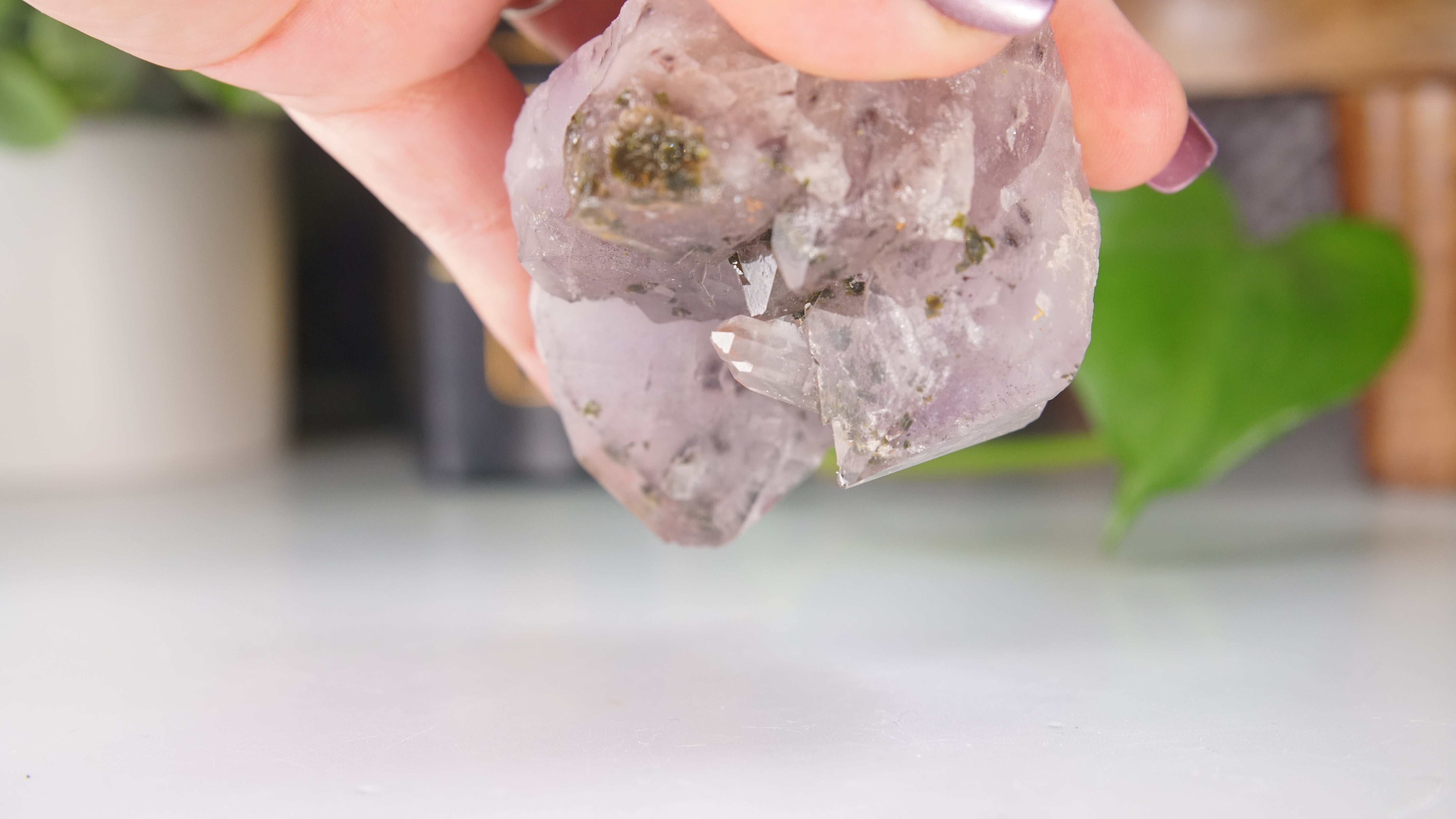 Amethyst Cluster with Epidote | Chinese Garden Quartz