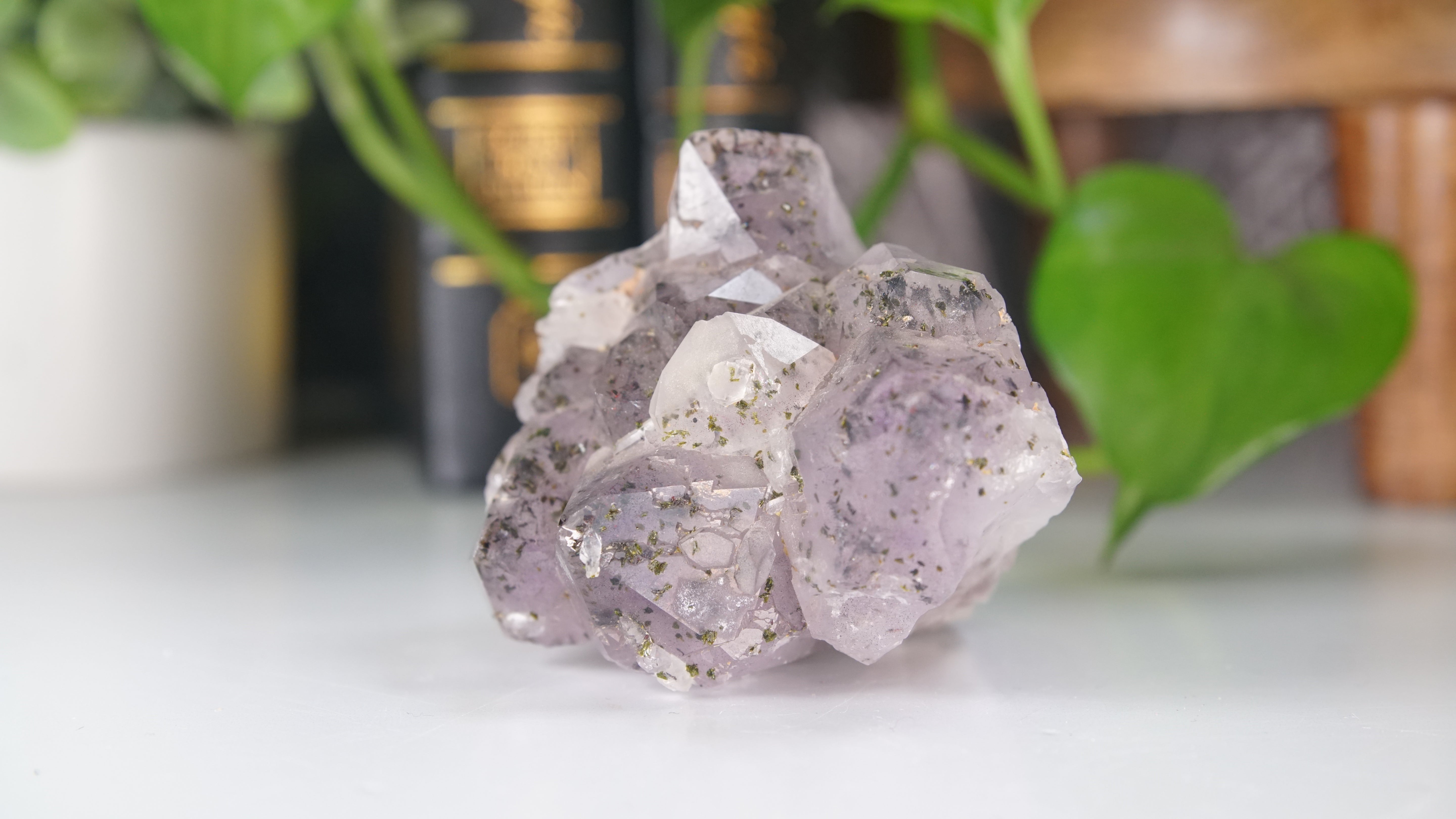 Amethyst Cluster with Epidote | Chinese Garden Quartz