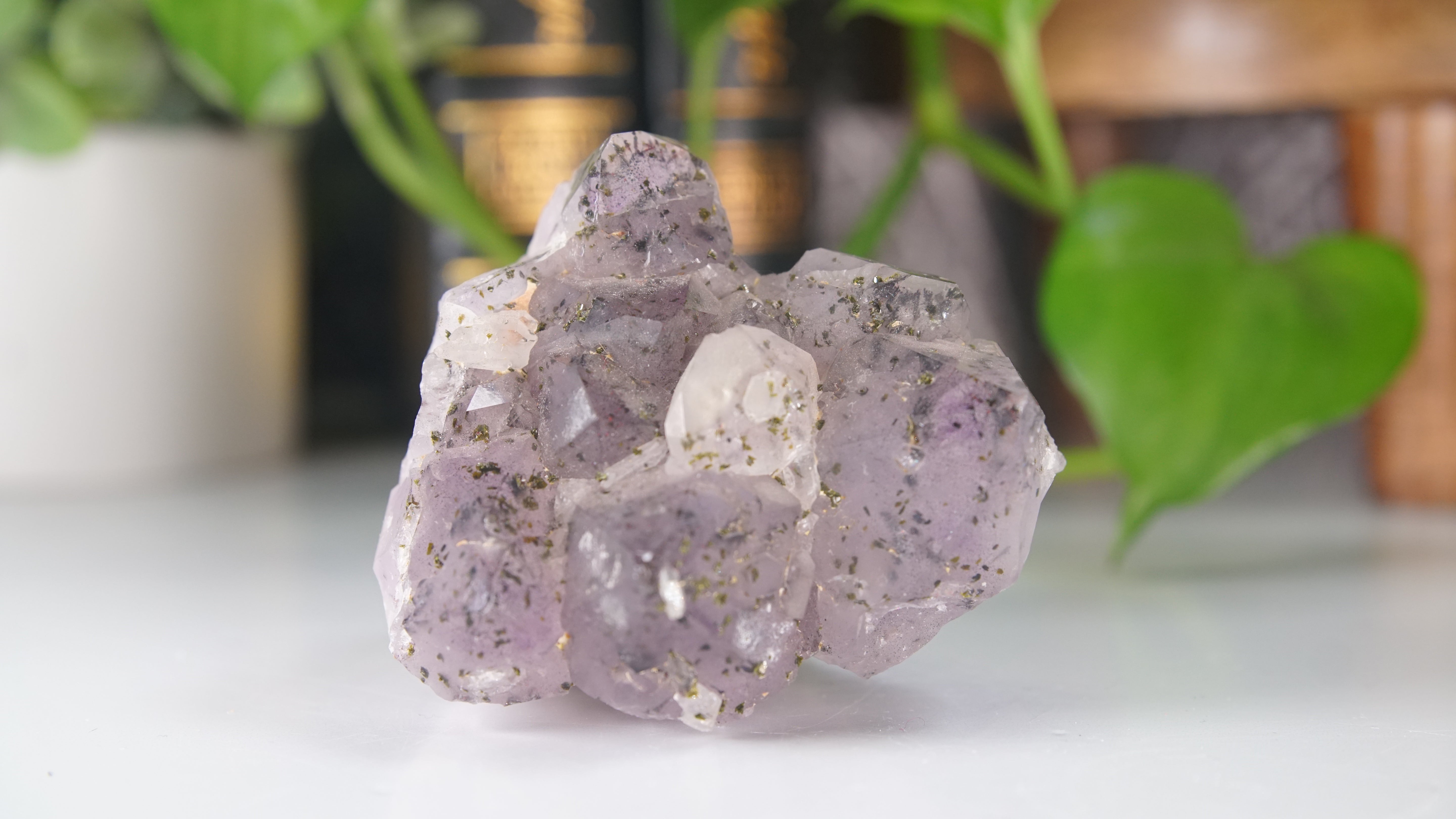 Amethyst Cluster with Epidote | Chinese Garden Quartz