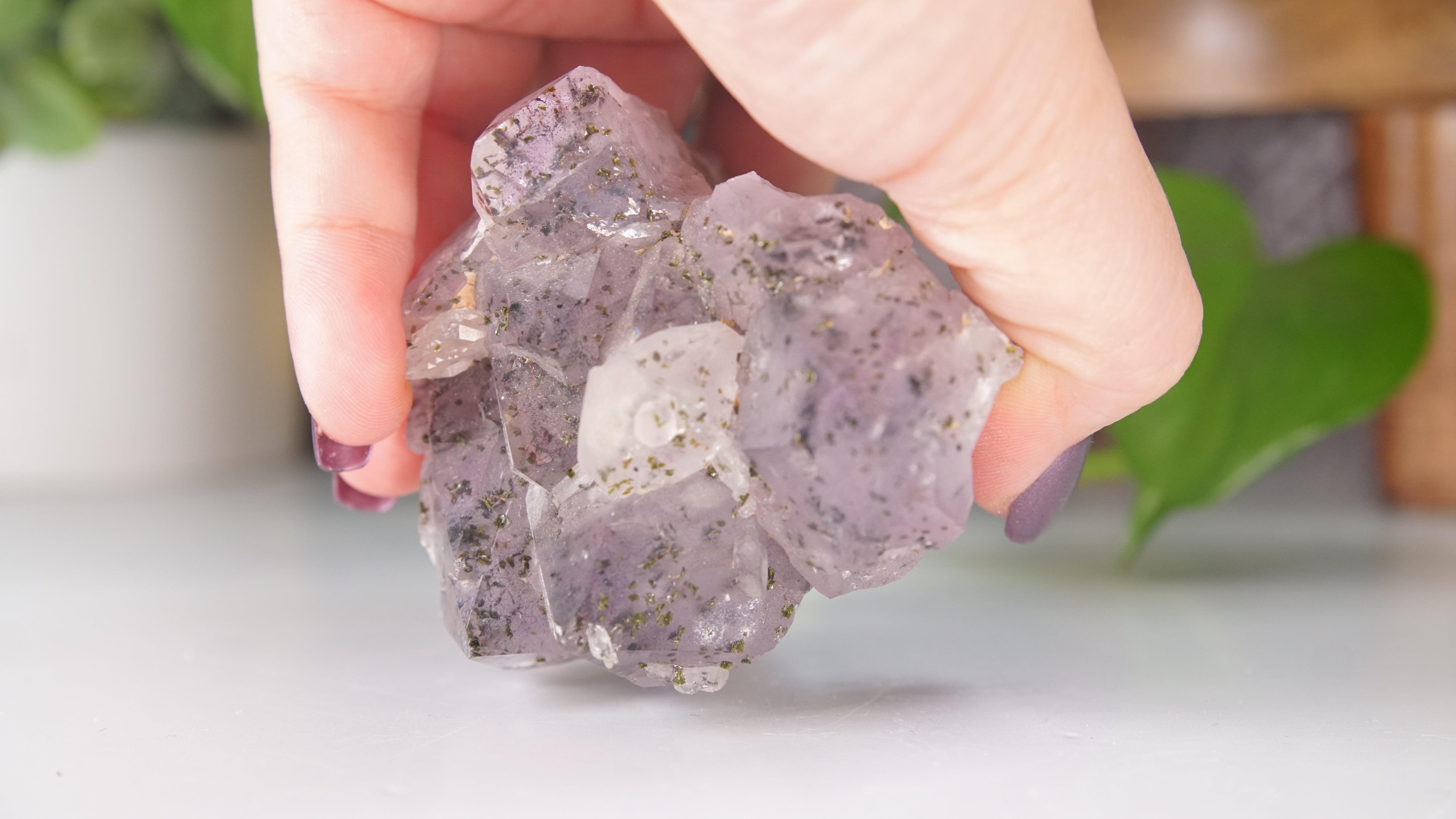 Amethyst Cluster with Epidote | Chinese Garden Quartz