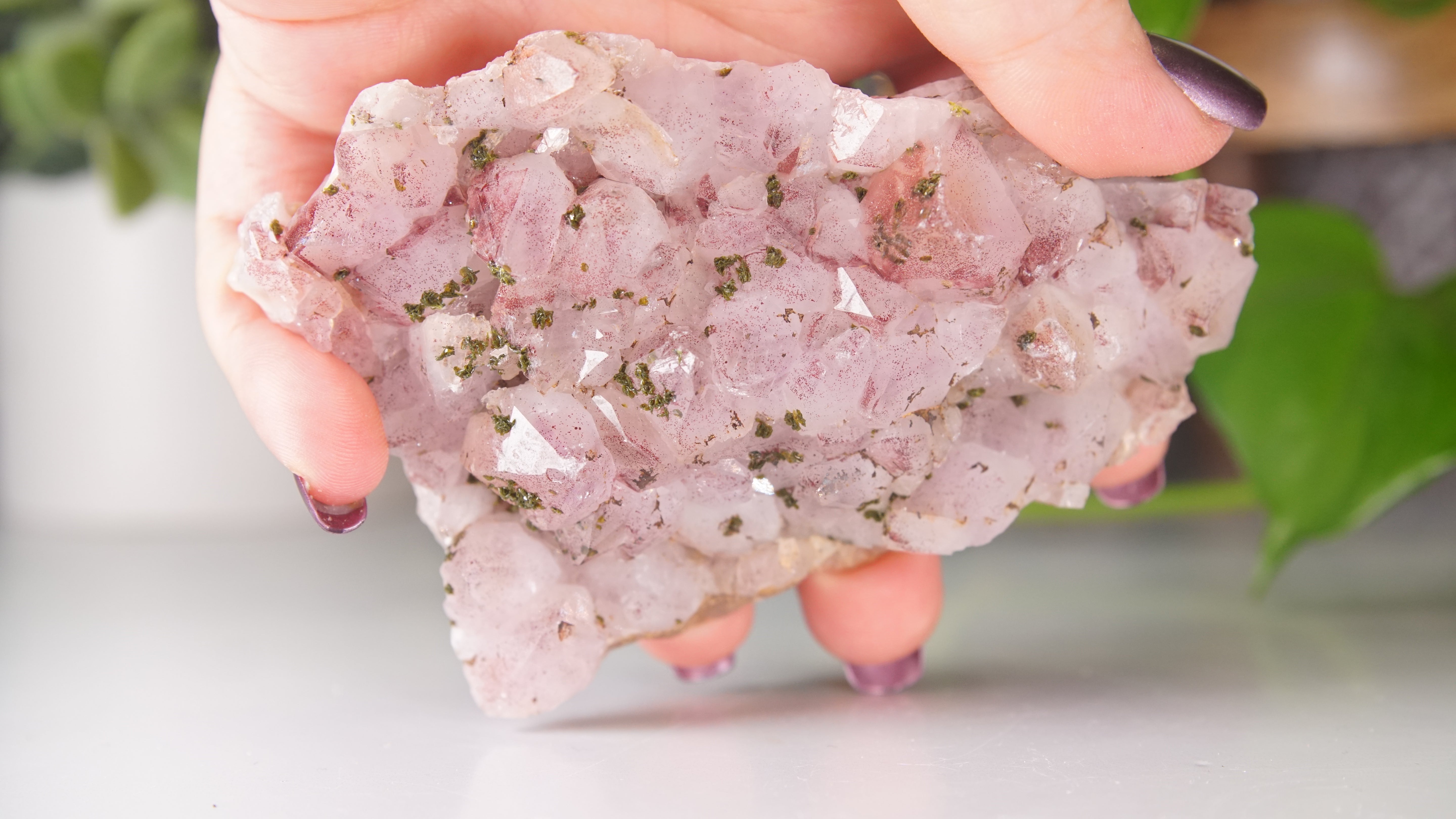 Red Phantom Quartz Chinese Garden Cluster with Epidote | Chinese Garden Quartz