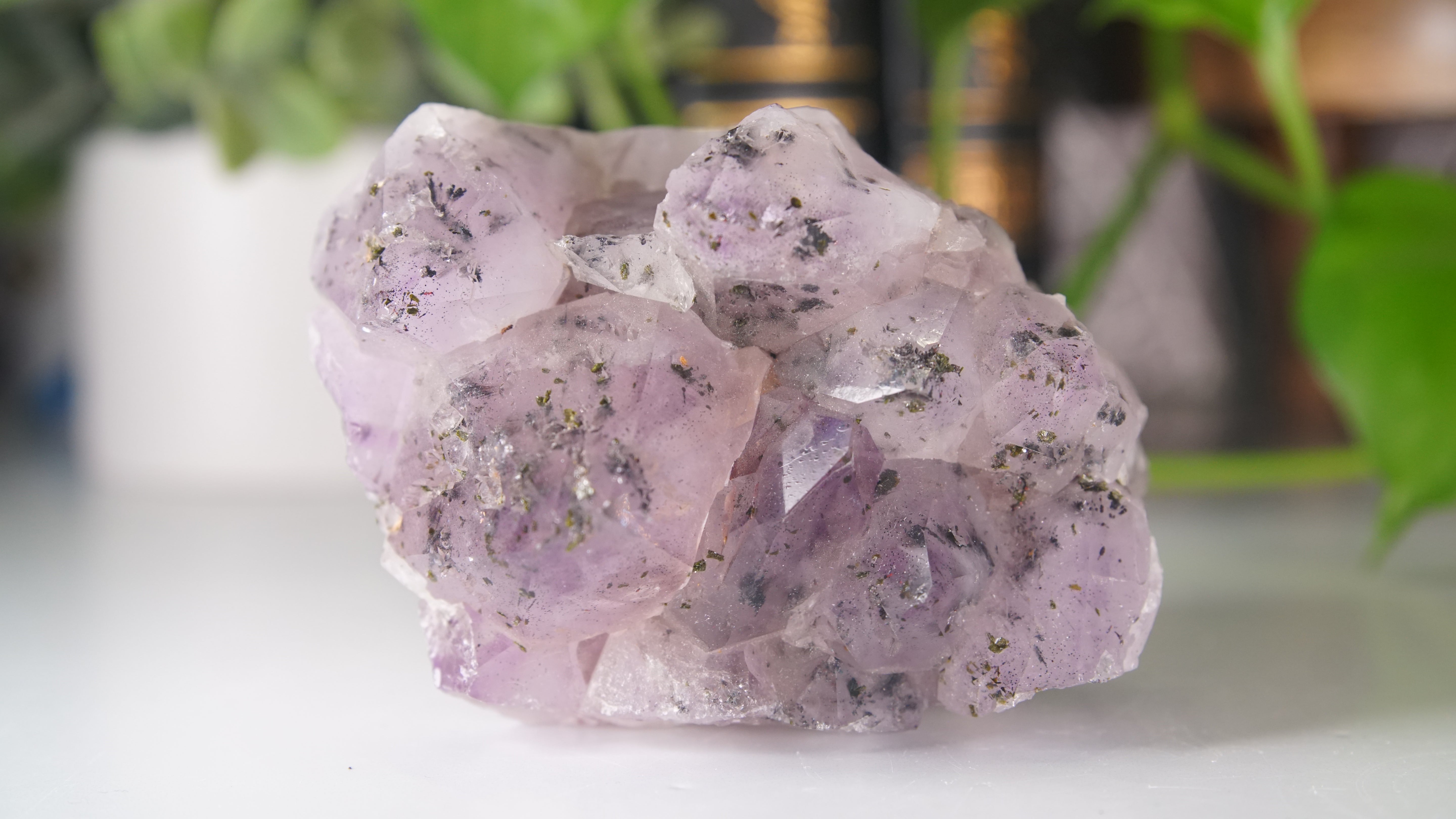 Amethyst Cluster with Epidote | Chinese Garden Quartz