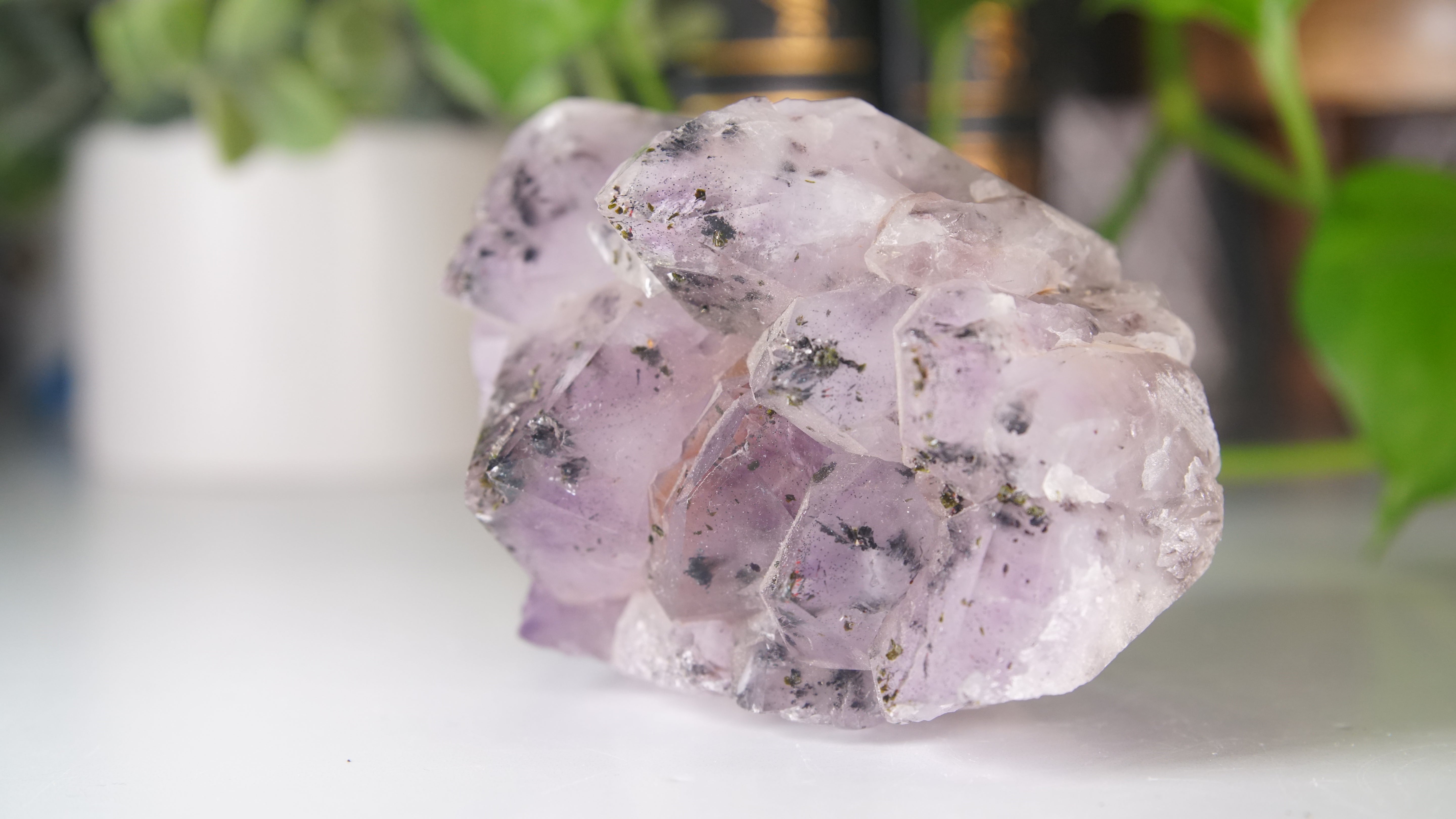 Amethyst Cluster with Epidote | Chinese Garden Quartz