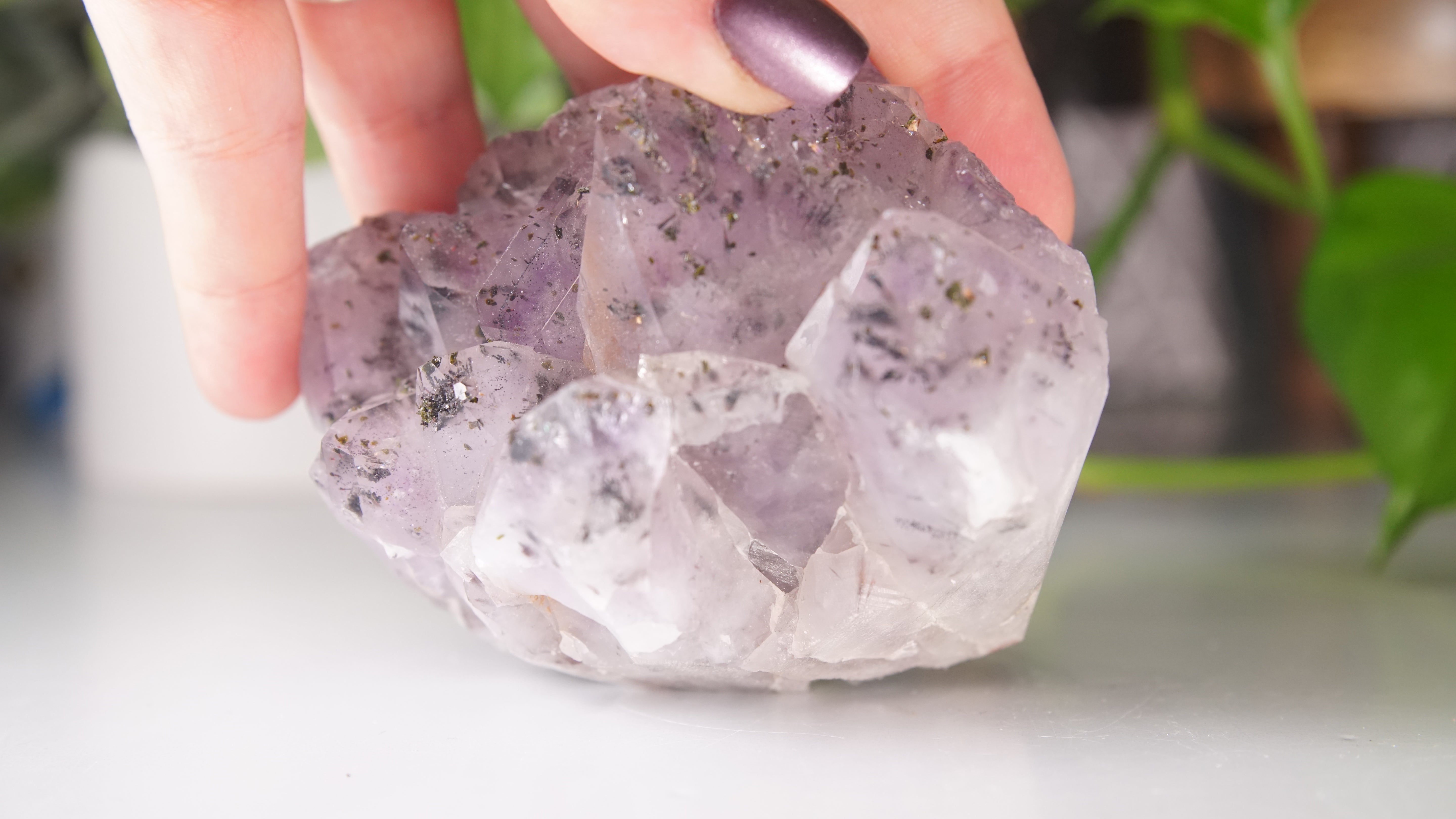 Amethyst Cluster with Epidote | Chinese Garden Quartz