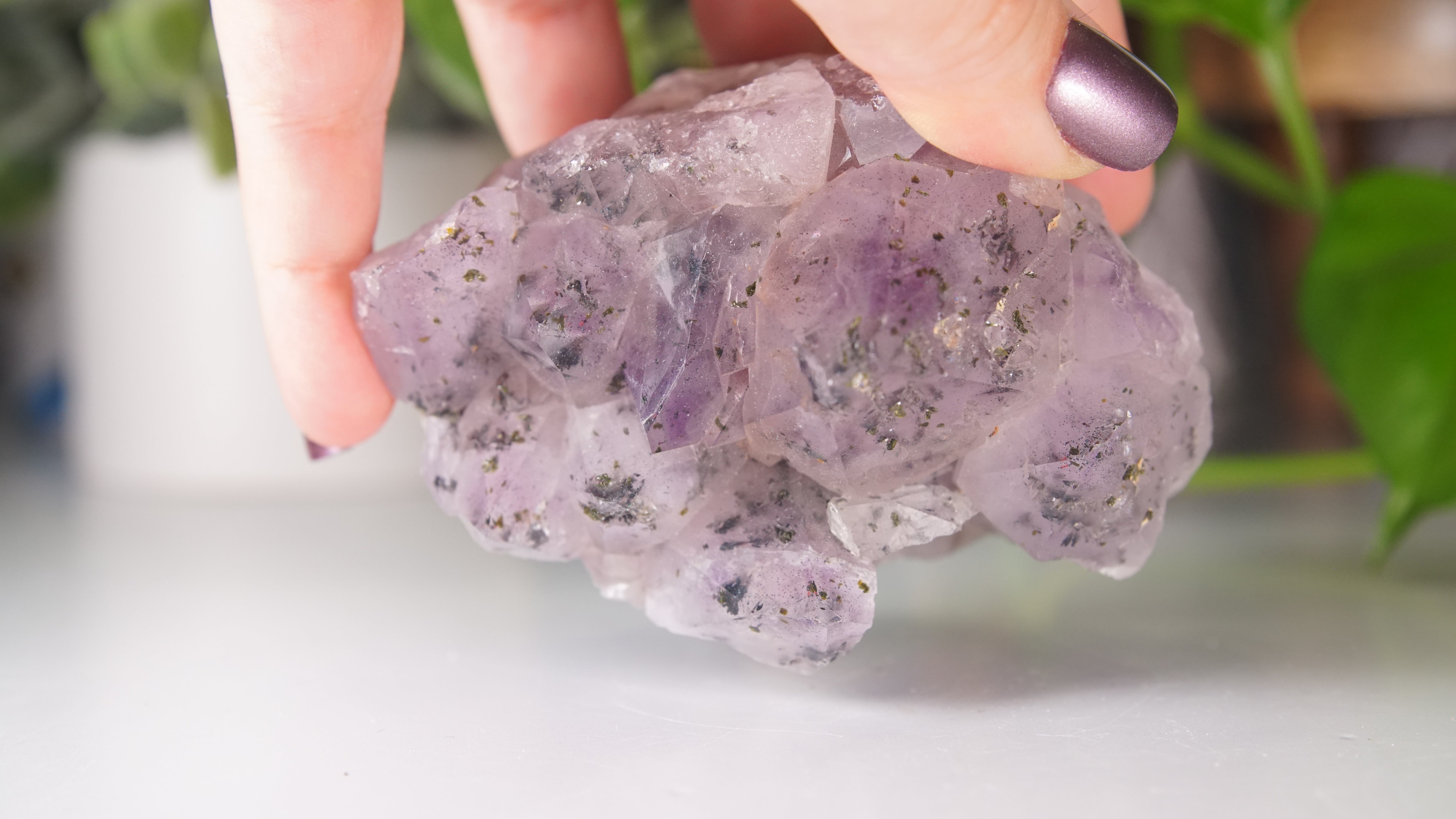 Amethyst Cluster with Epidote | Chinese Garden Quartz