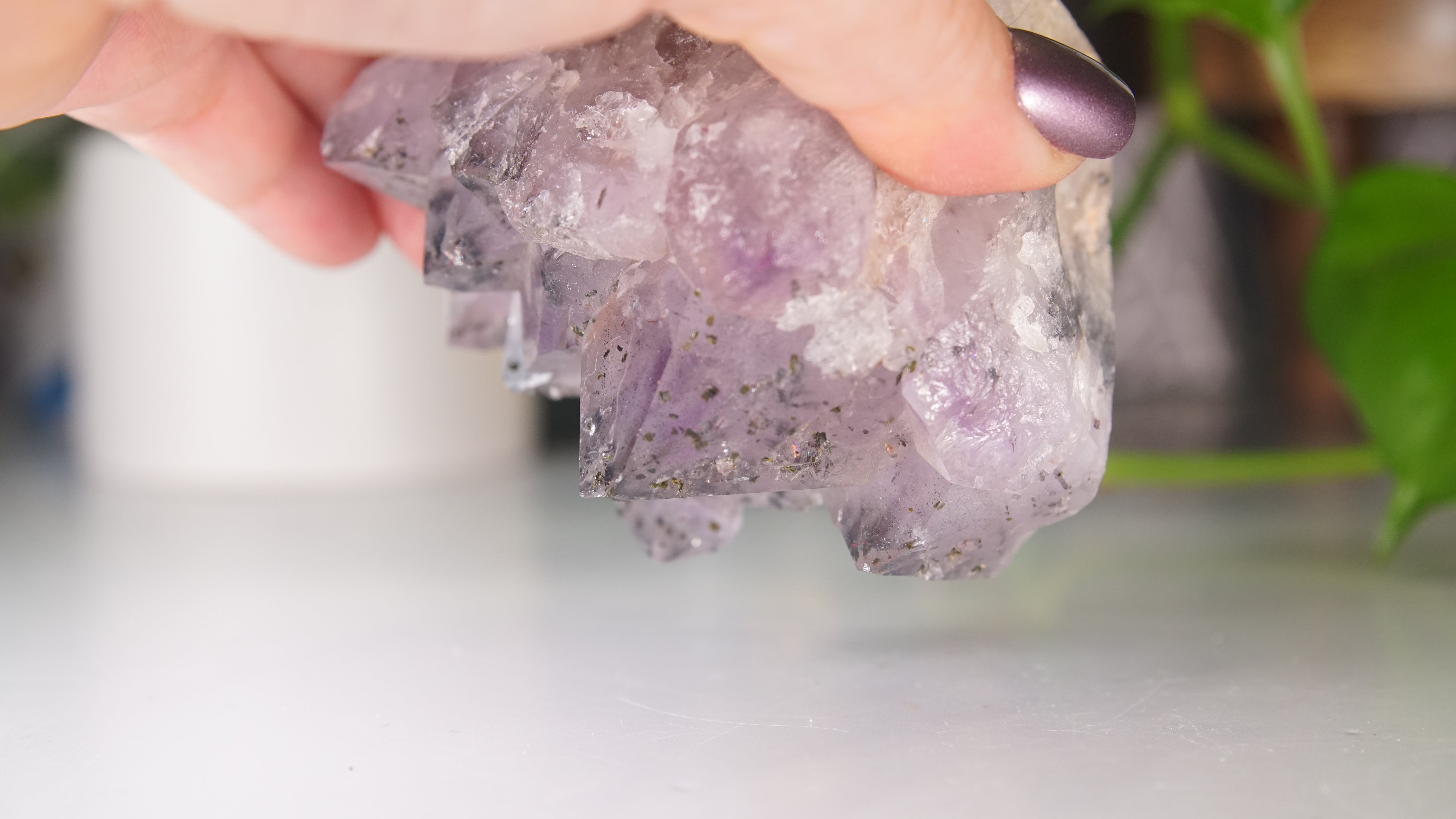 Amethyst Cluster with Epidote | Chinese Garden Quartz